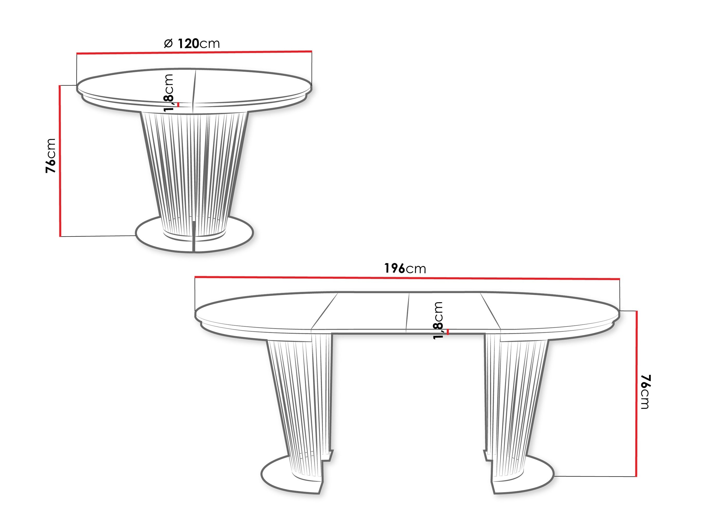 Table Oswego 179 (Black + Dark nut)