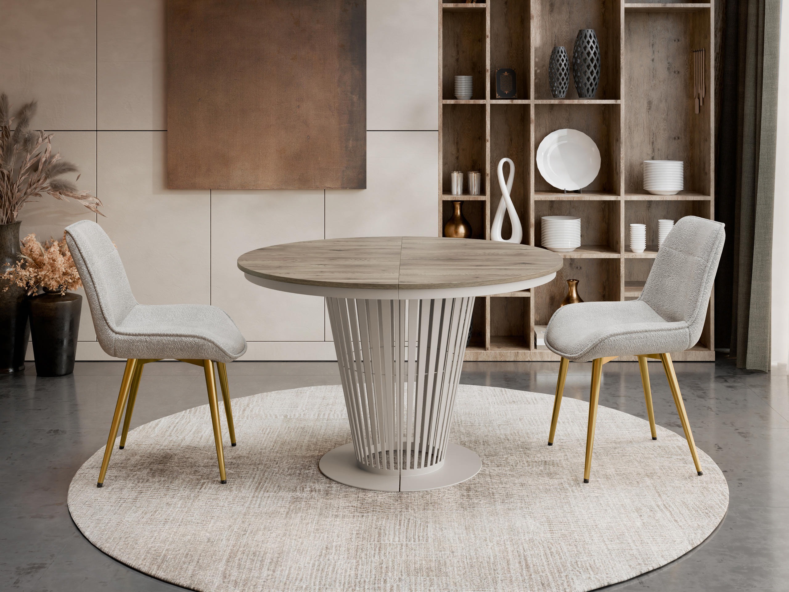 Table Oswego 179 (Cashmere + Dark oak)