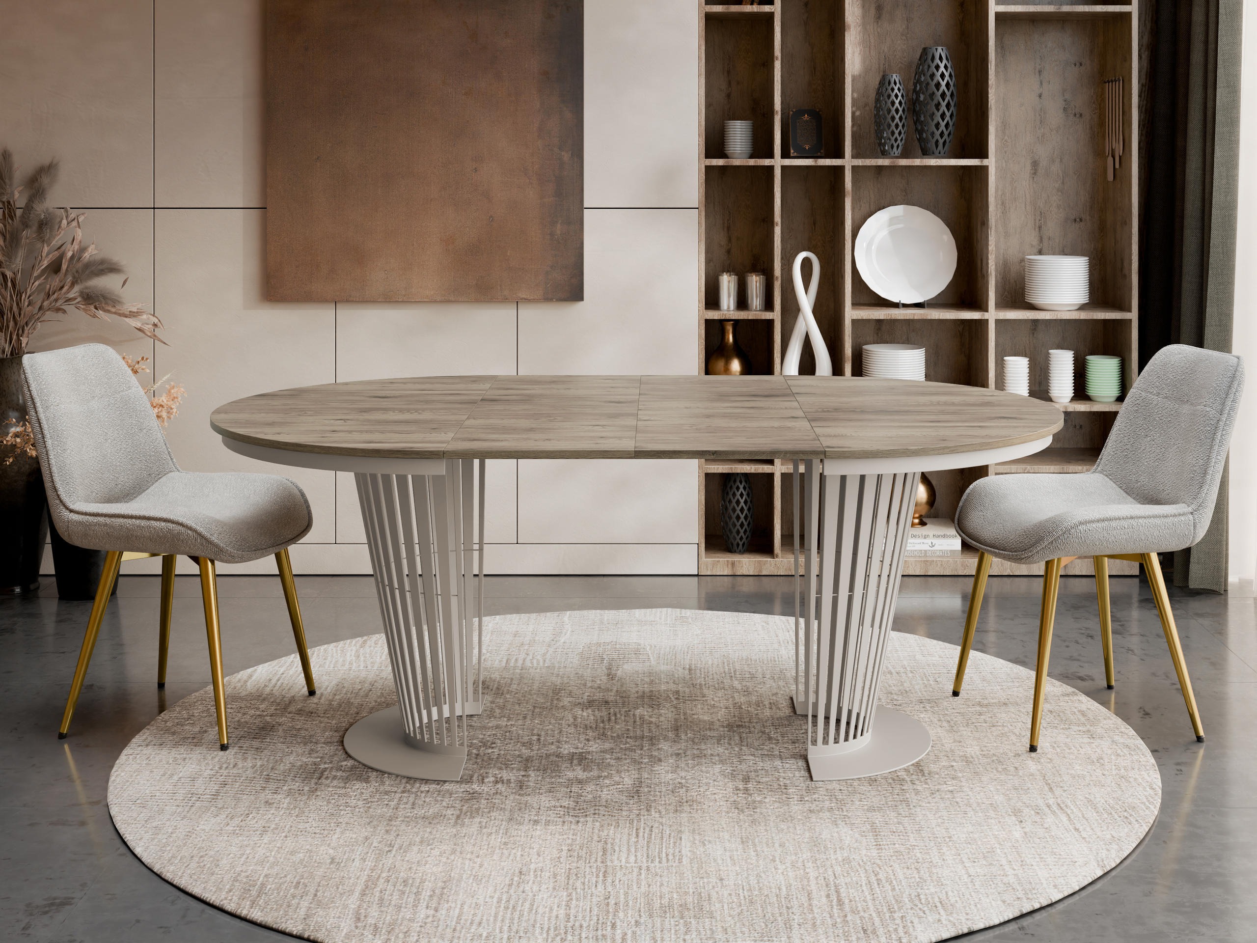 Table Oswego 179 (Cashmere + Dark oak)