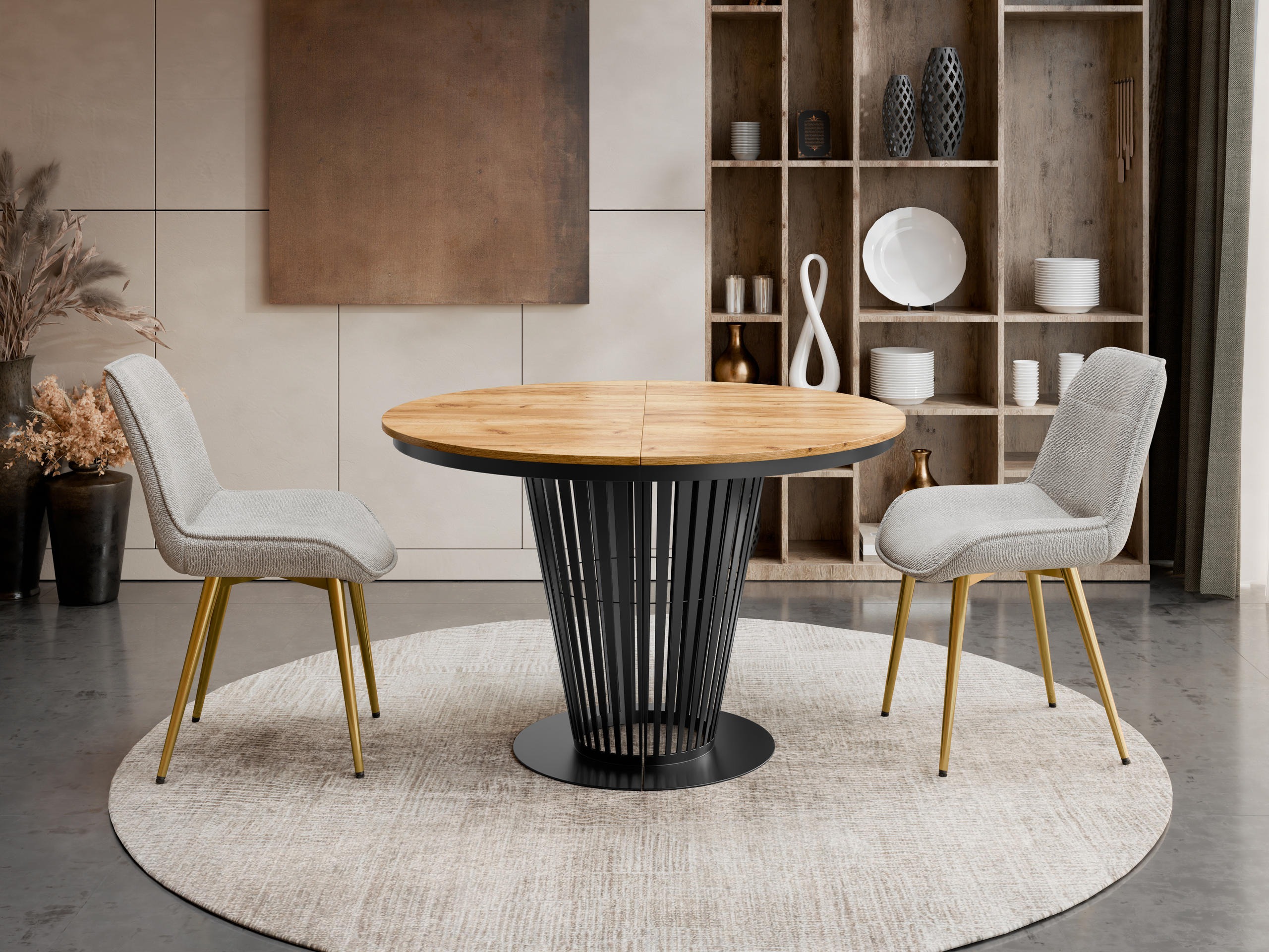 Table Oswego 181 (Black + Craft oak)