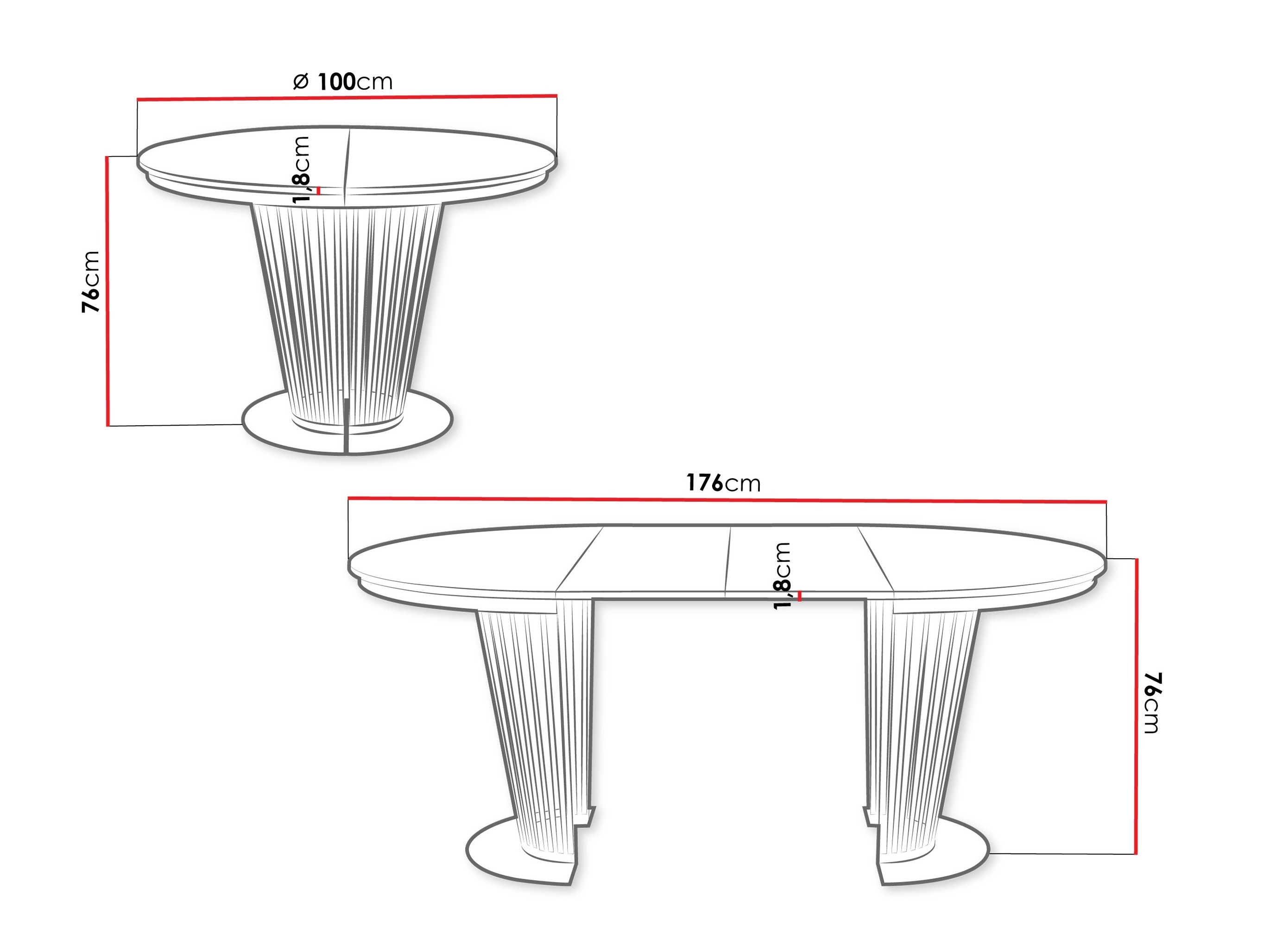 Table Oswego 181 (Black + Graphite)