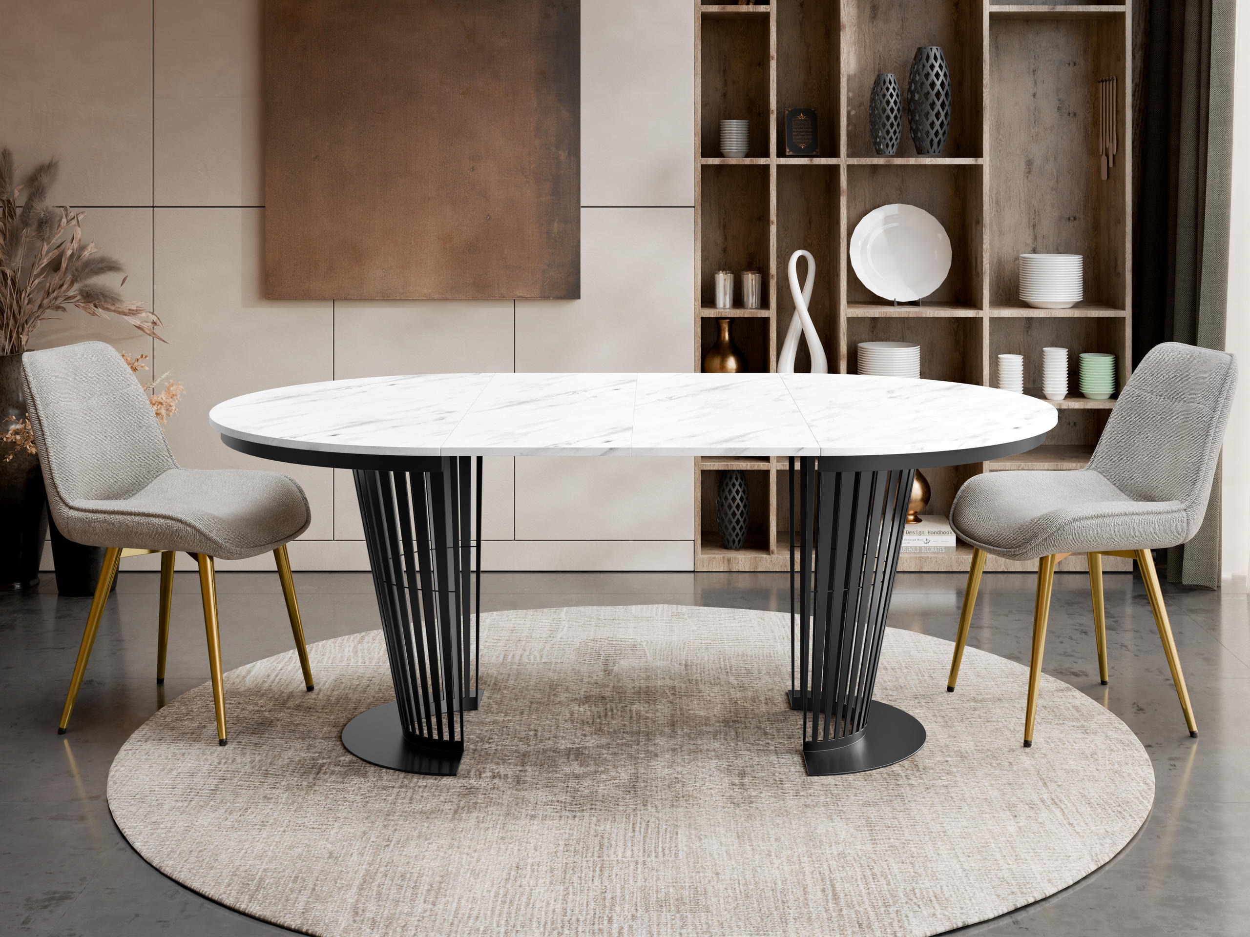 Table Oswego 181 (Black + White marble)