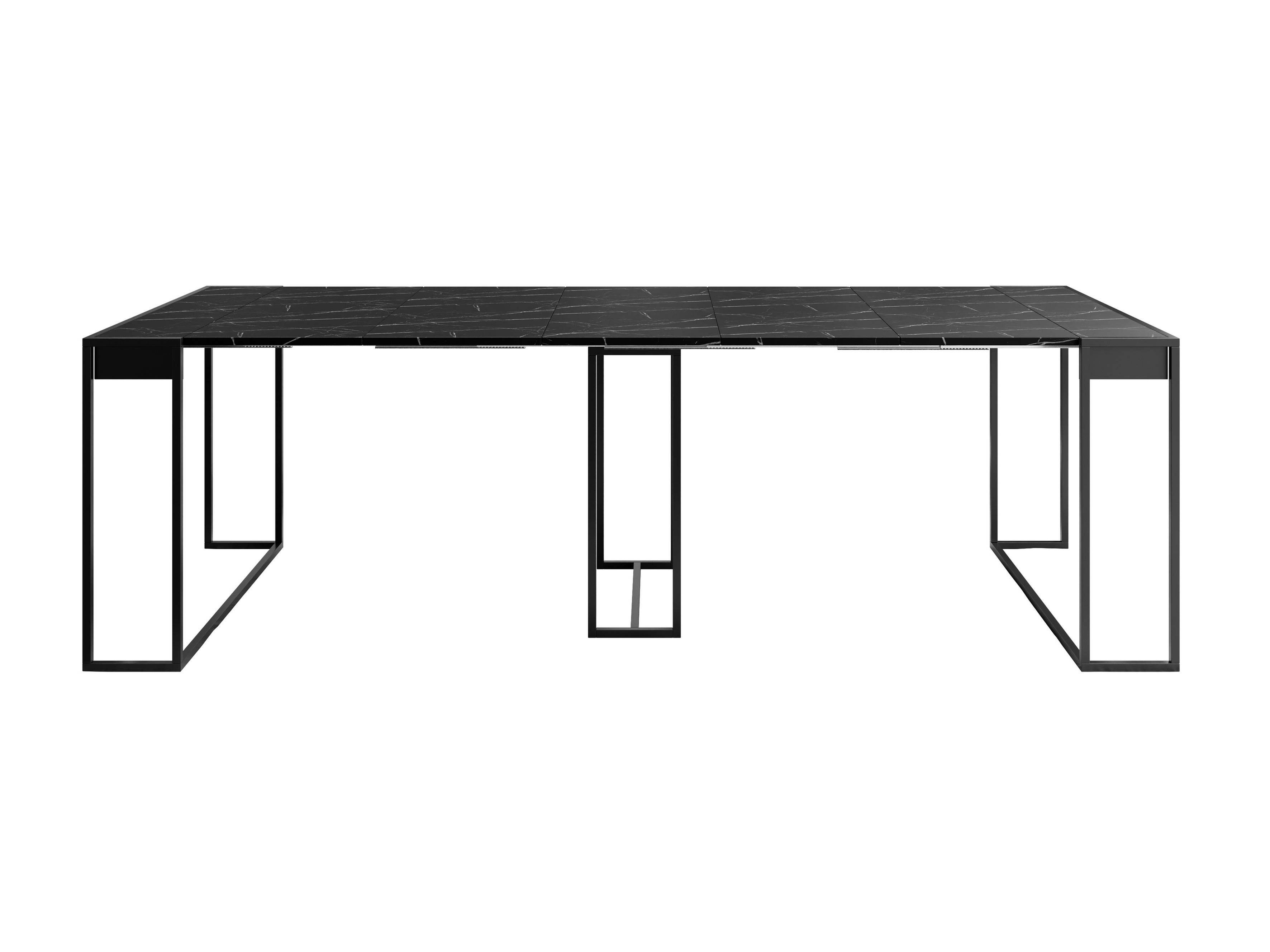 Folding table Oswego 180 (Black + Black marble)