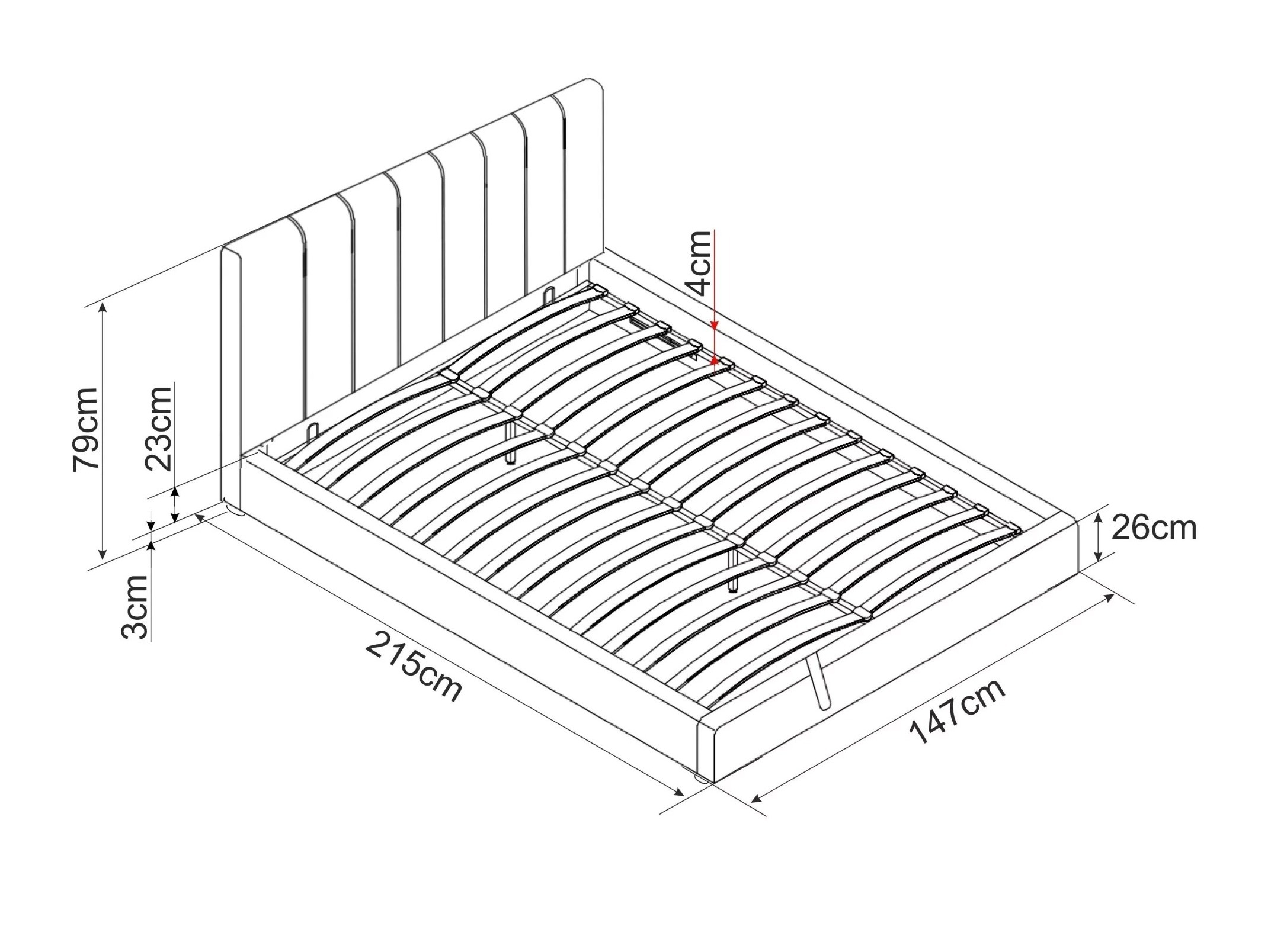 Bed Detroit 412 (Raven 22)