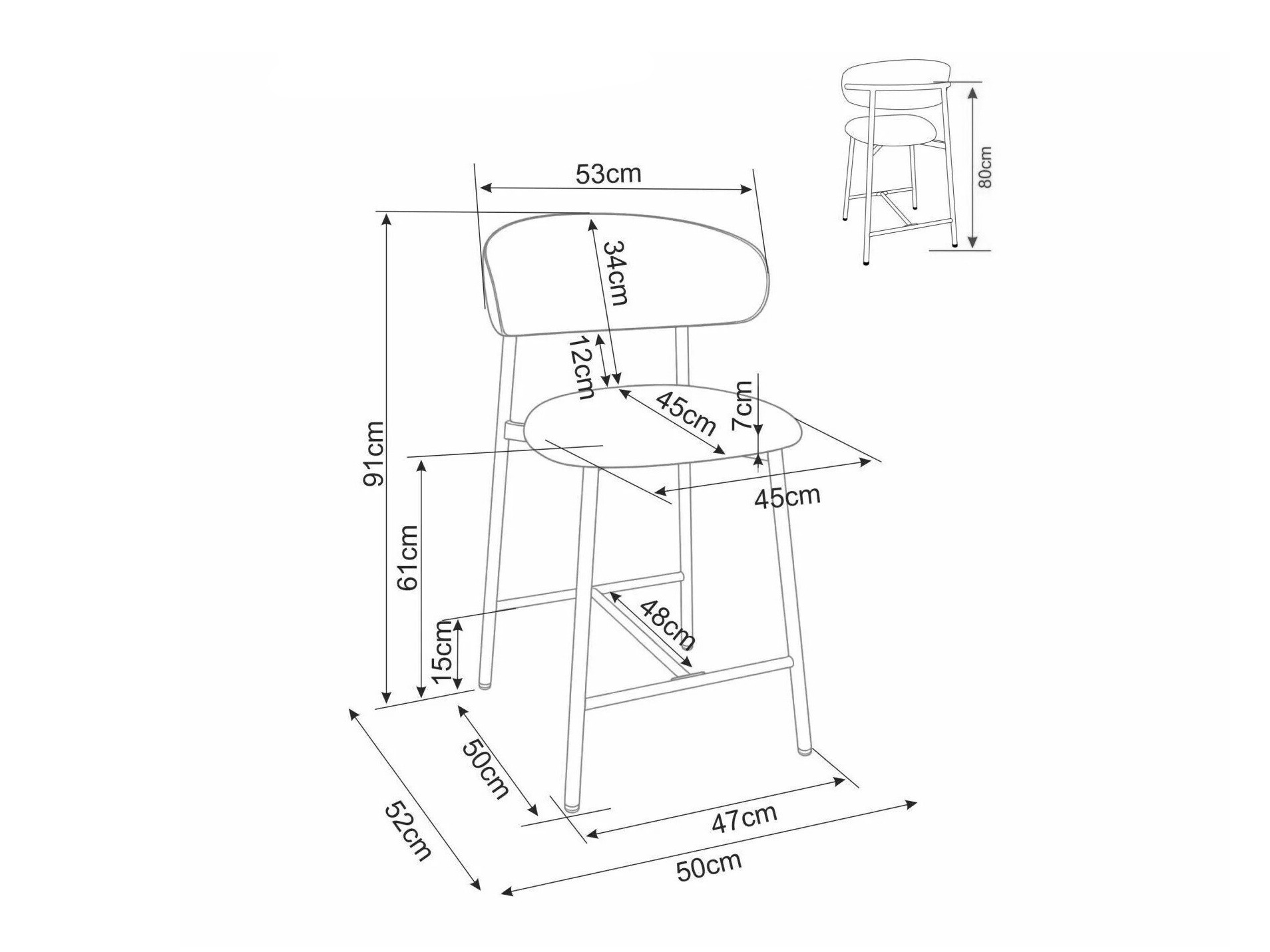 Counter stool Detroit 946 (Noelle 45)