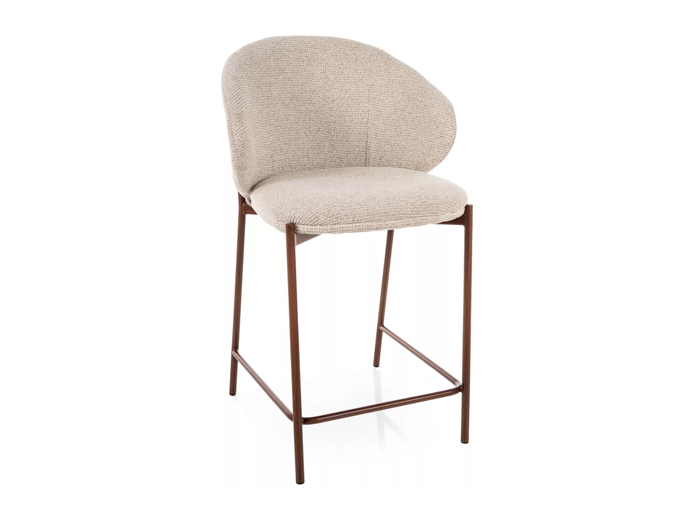 Counter stool Detroit 947 (Light beige + Walnut)