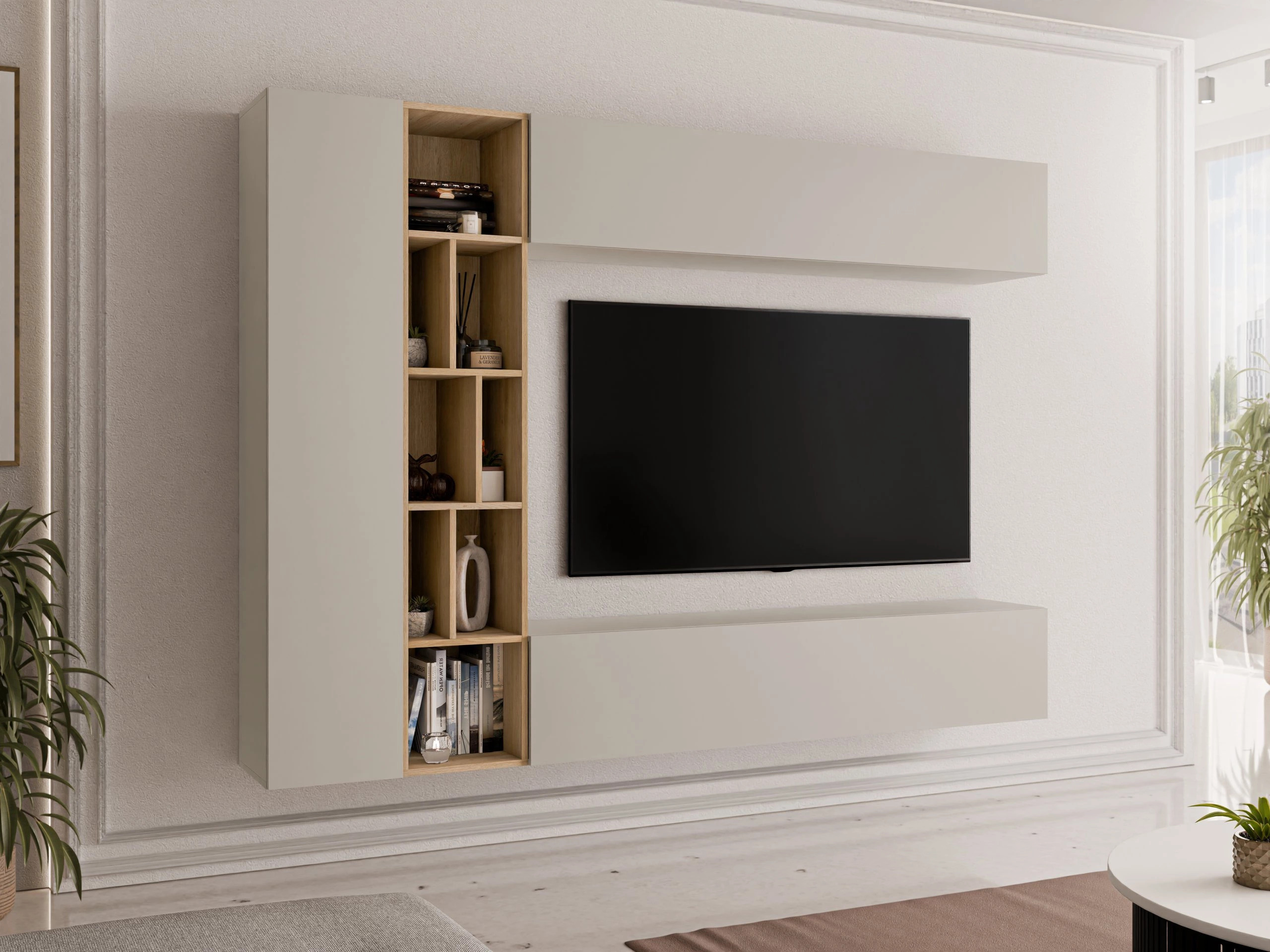 Living room set Comfivo Natura (Cashmere + Artisan oak)