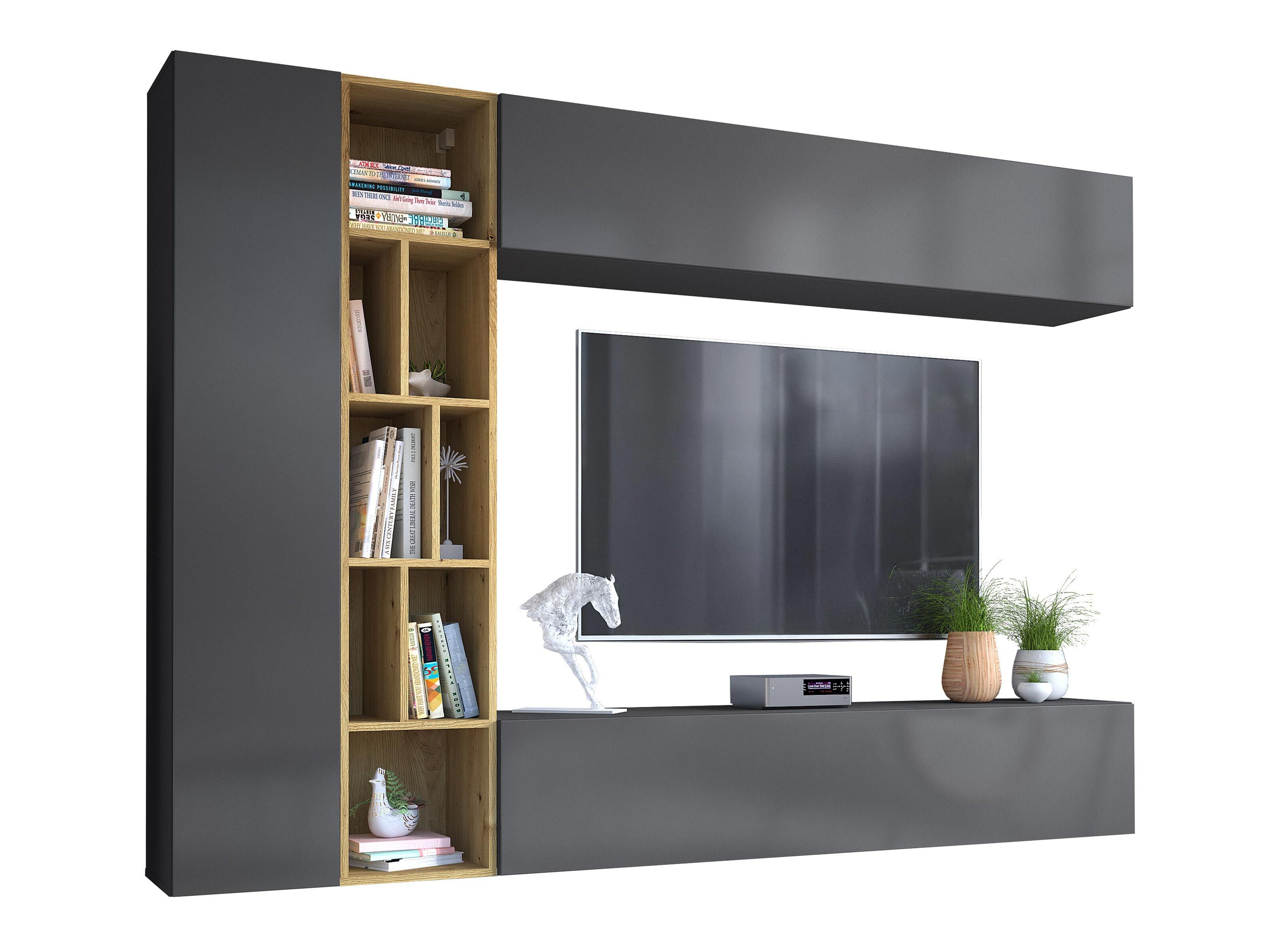 Living room set Comfivo Natura (Grey + Artisan oak)