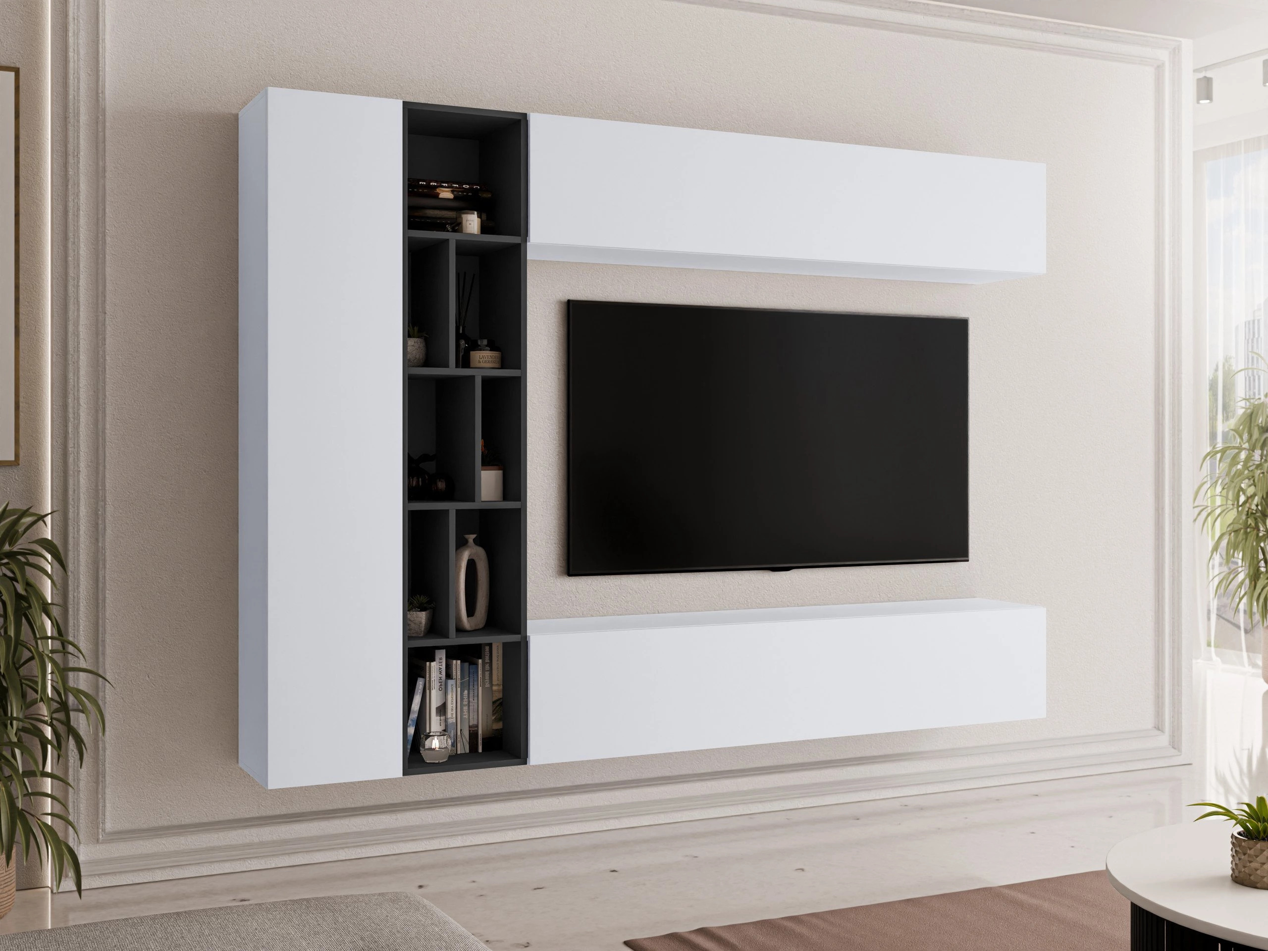 Living room set Comfivo Natura (White + Graphite)