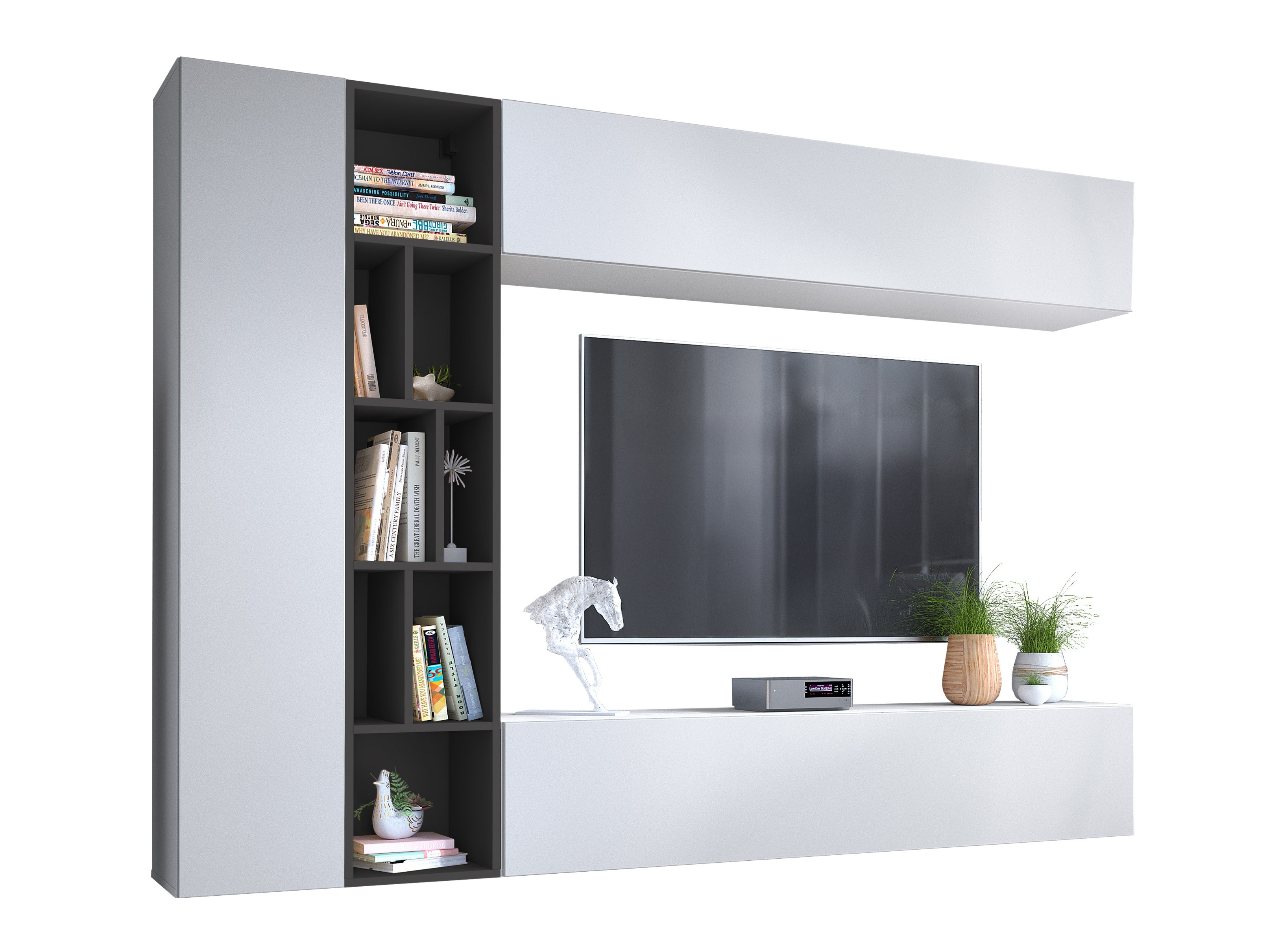 Living room set Comfivo Natura (White + Graphite)