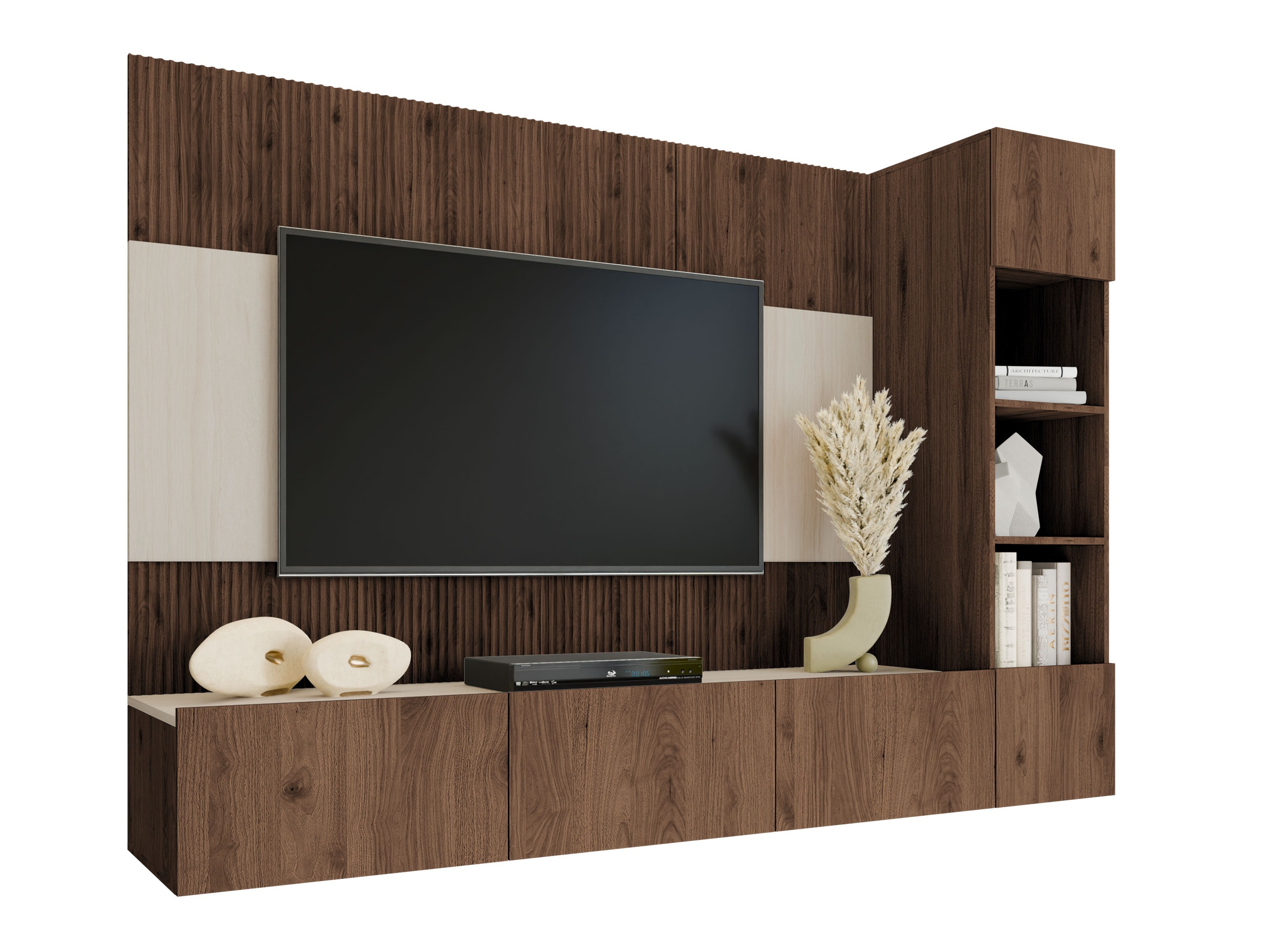 Living room set Comfivo Salix II (Walnut + Light Travertine)