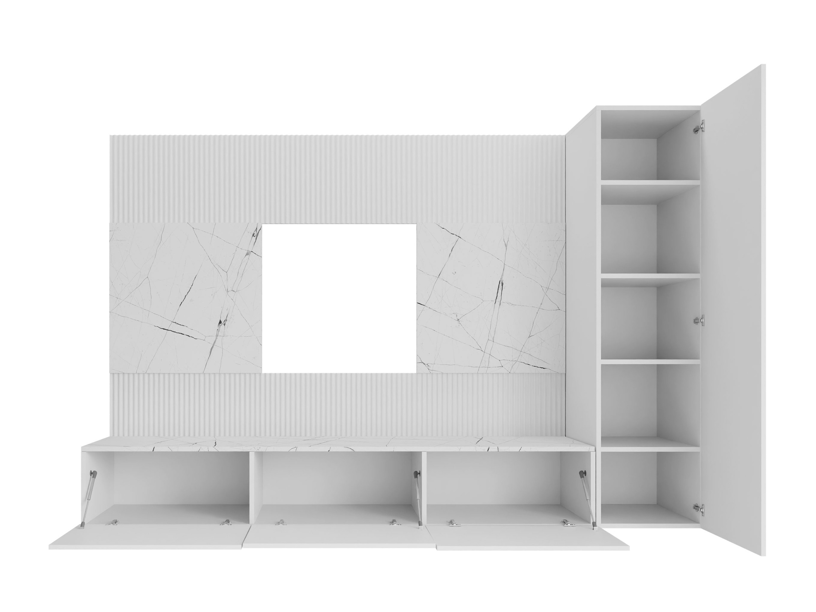 Living room set Comfivo Salix VI (White + White marble)