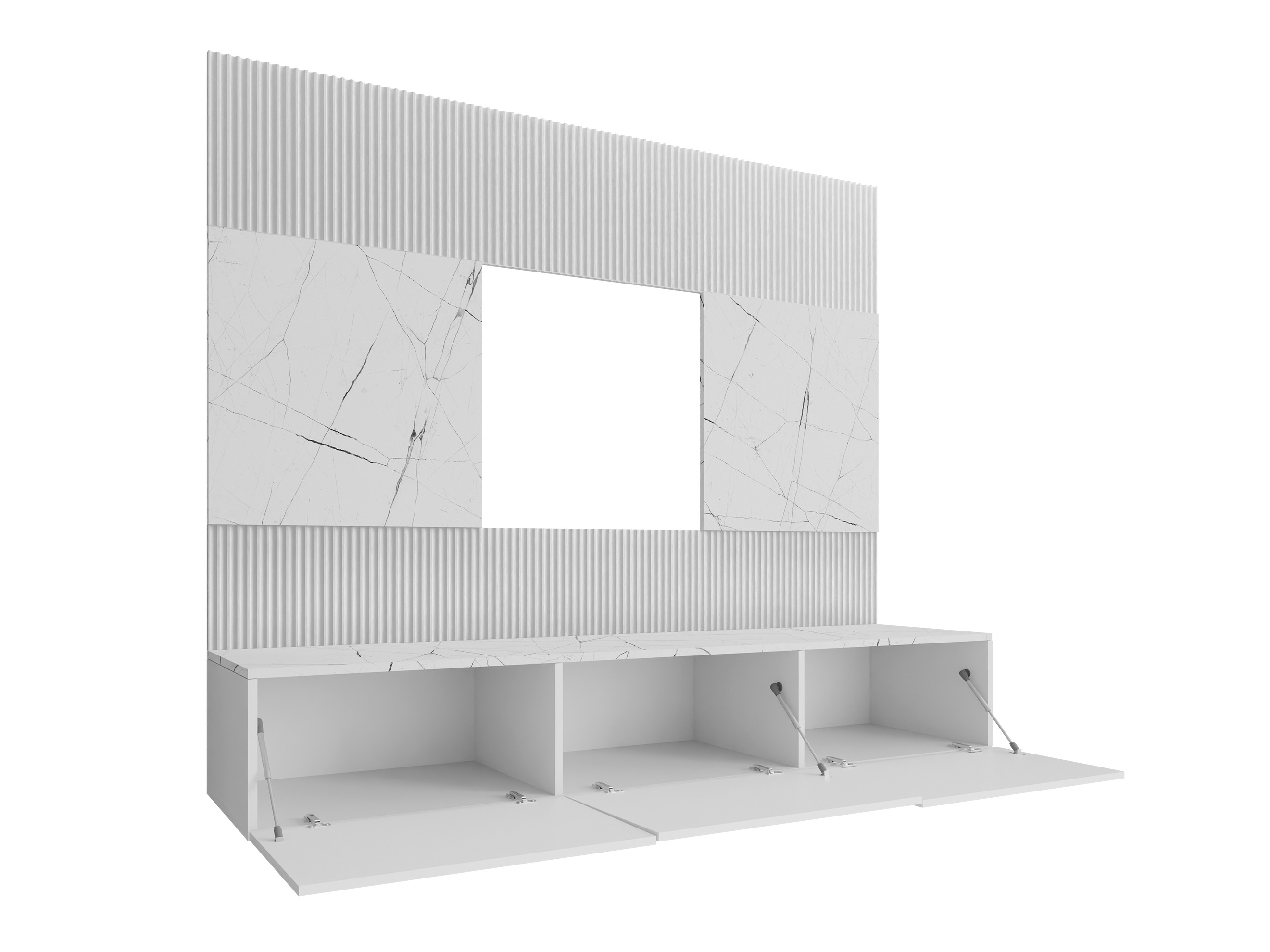 Living room set Comfivo Salix (White + White marble)