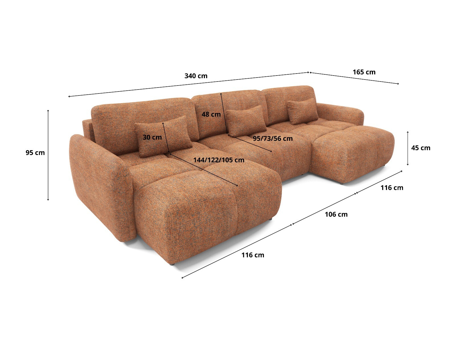 Corner sofa Franklin 220 (Bella 40)