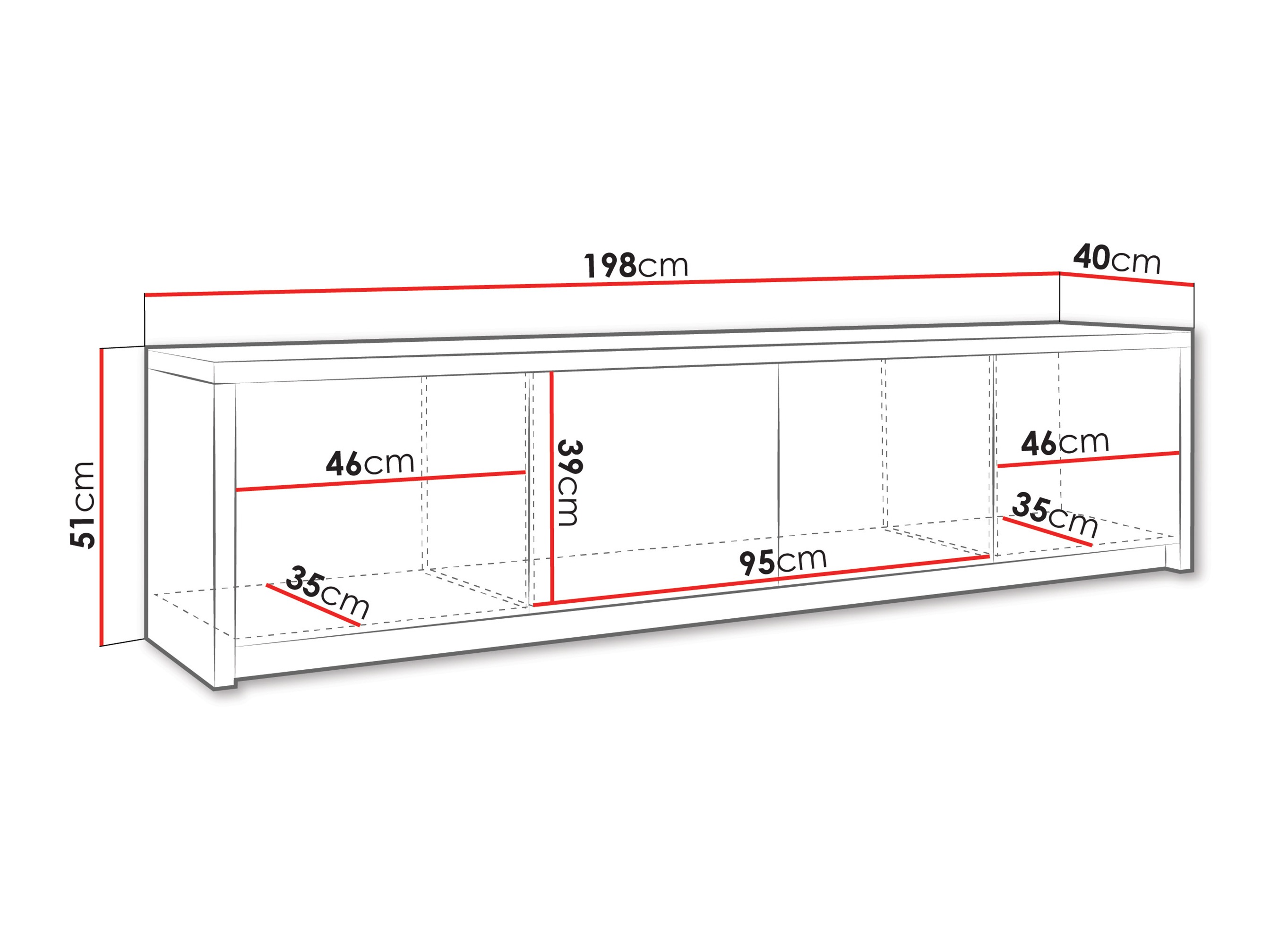 TV stand Lectio (White)