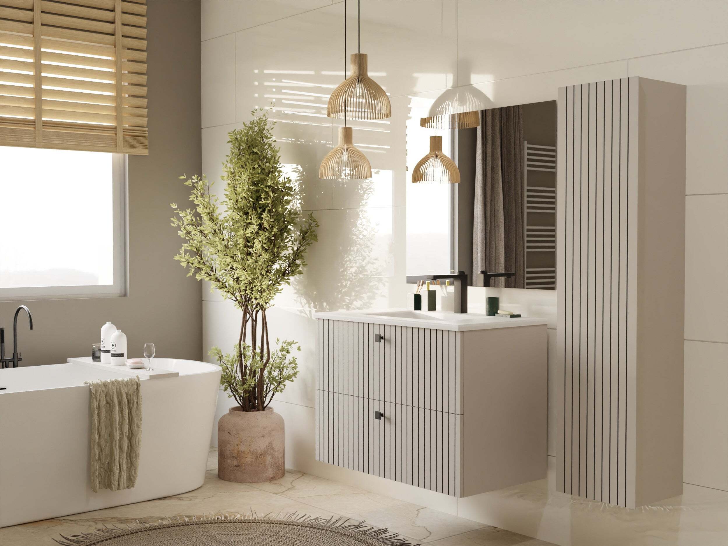 Wall-mounted bathroom cabinet Mandeville 362 (Cashmere)