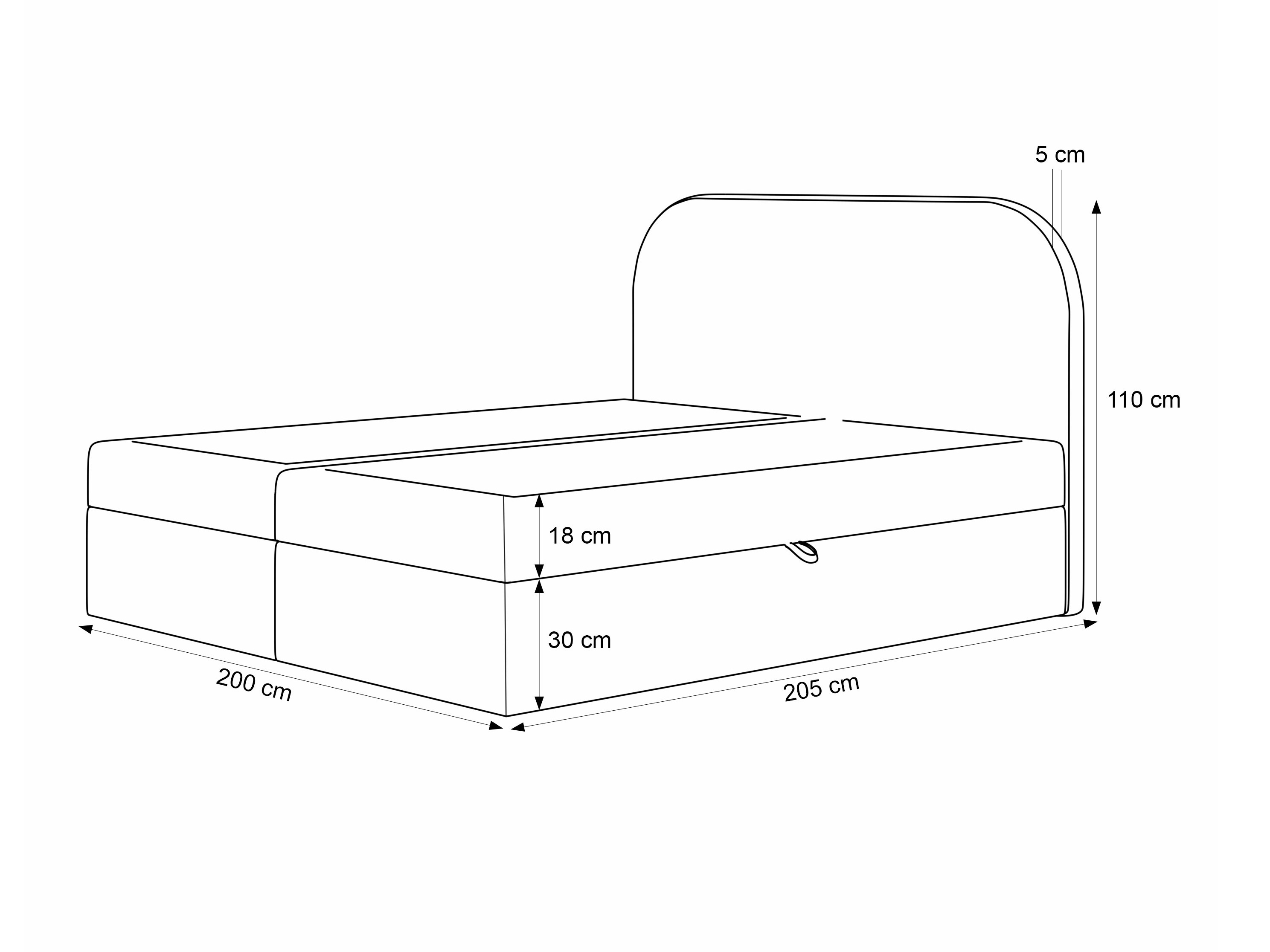Continental bed Martinez 131 (Lumi 56)