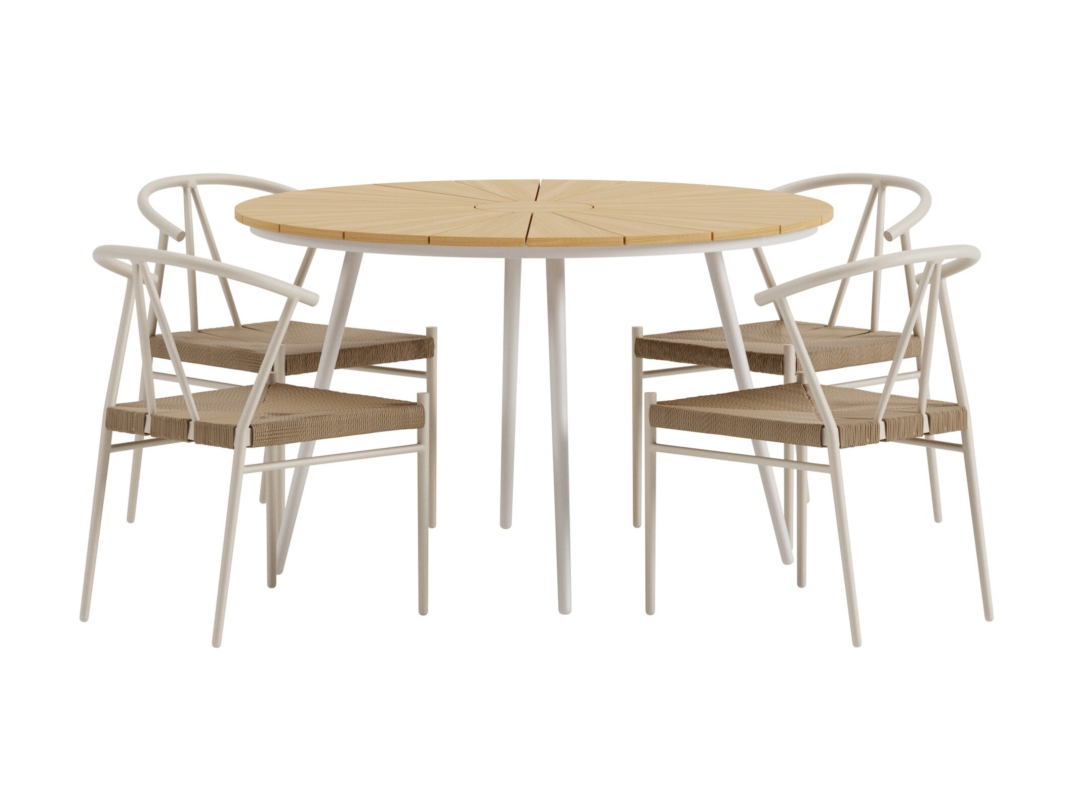 Table and chairs set Dallas 5254 (Beige + light wood)