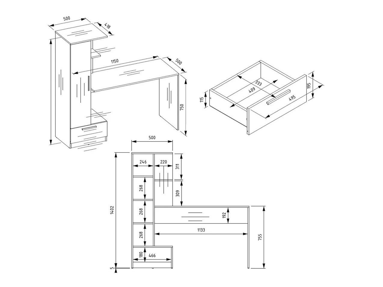 Desk Mandeville 321 (Sonoma oak)