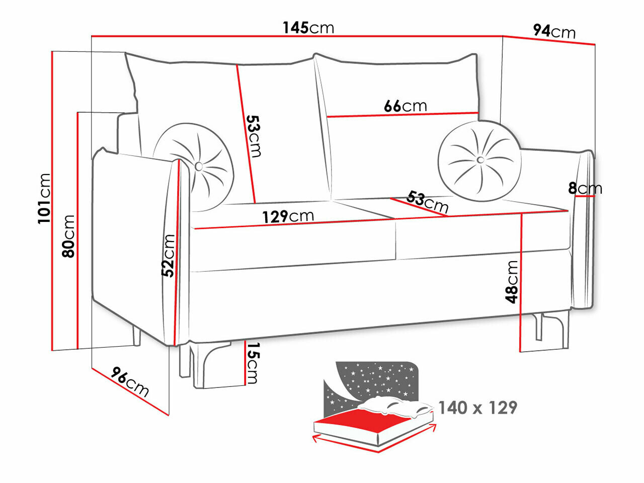 Sofa bed SI170 with damaged packaging