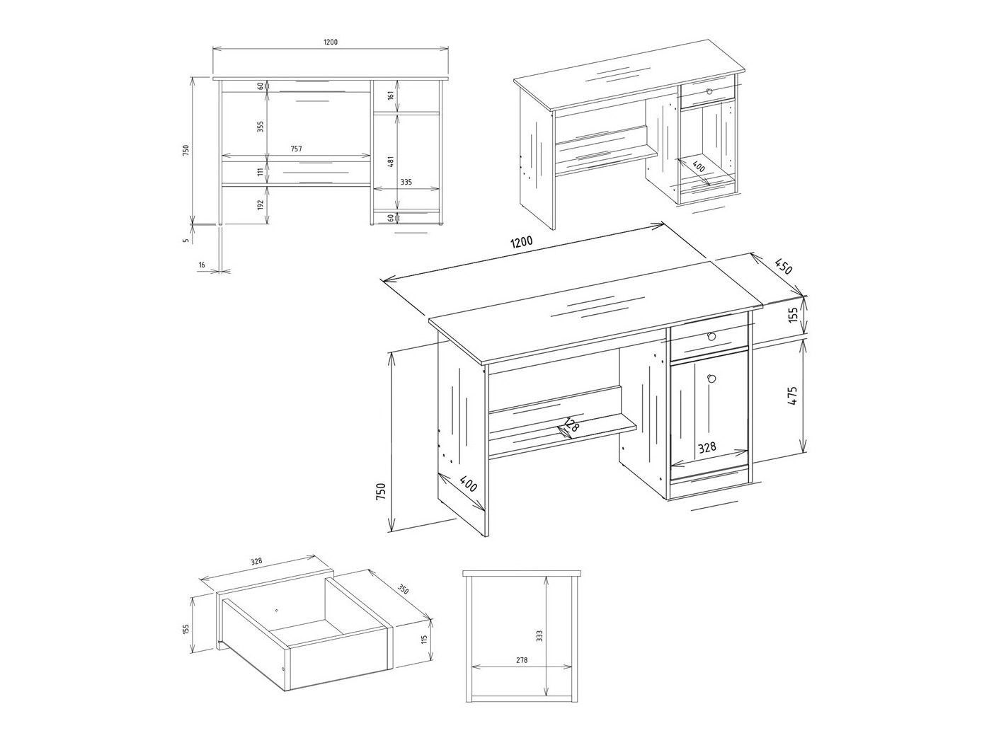 Desk Mandeville 376 (White)