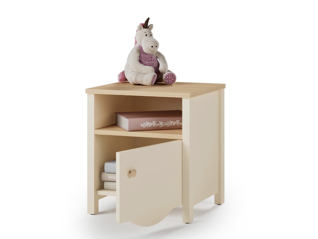 Bedside table Velferi 117 (White + Pink)