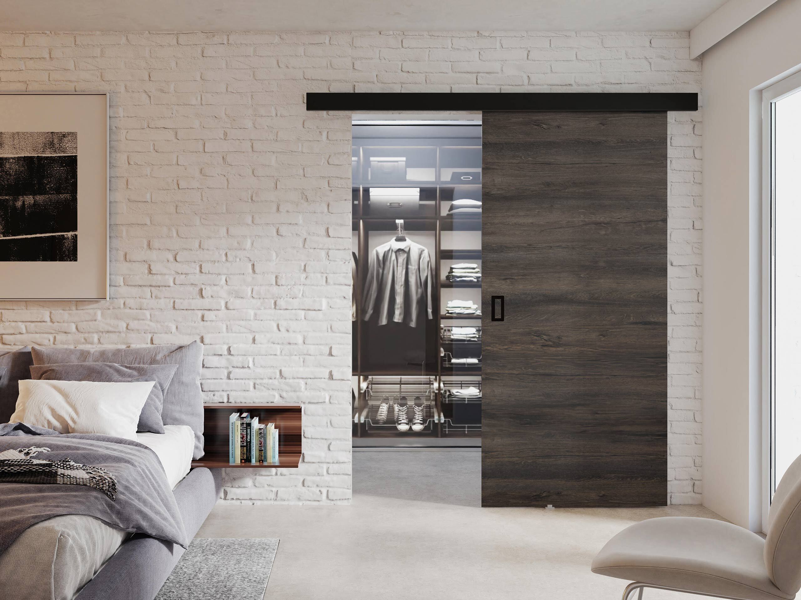Sliding door Dover 170 (Dark ash)
