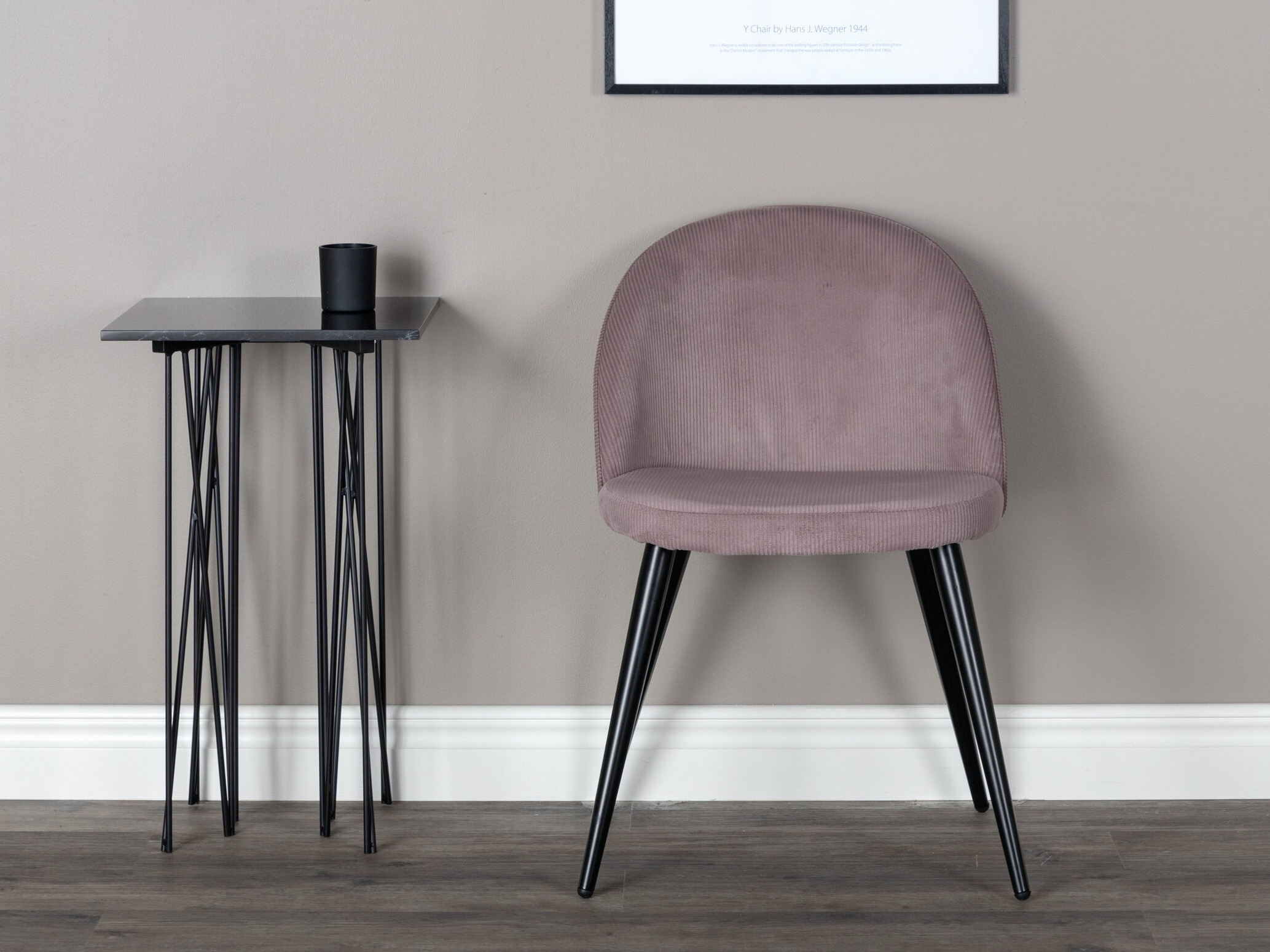 Chair Dallas 136 (Dusty pink + Black)