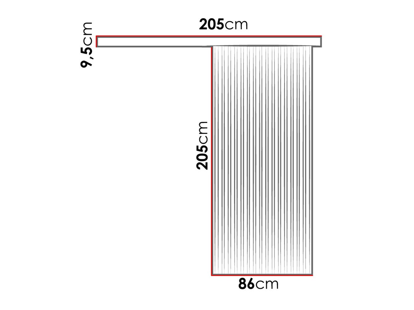 Sliding door Dover 202 (Craft golden oak + Black)