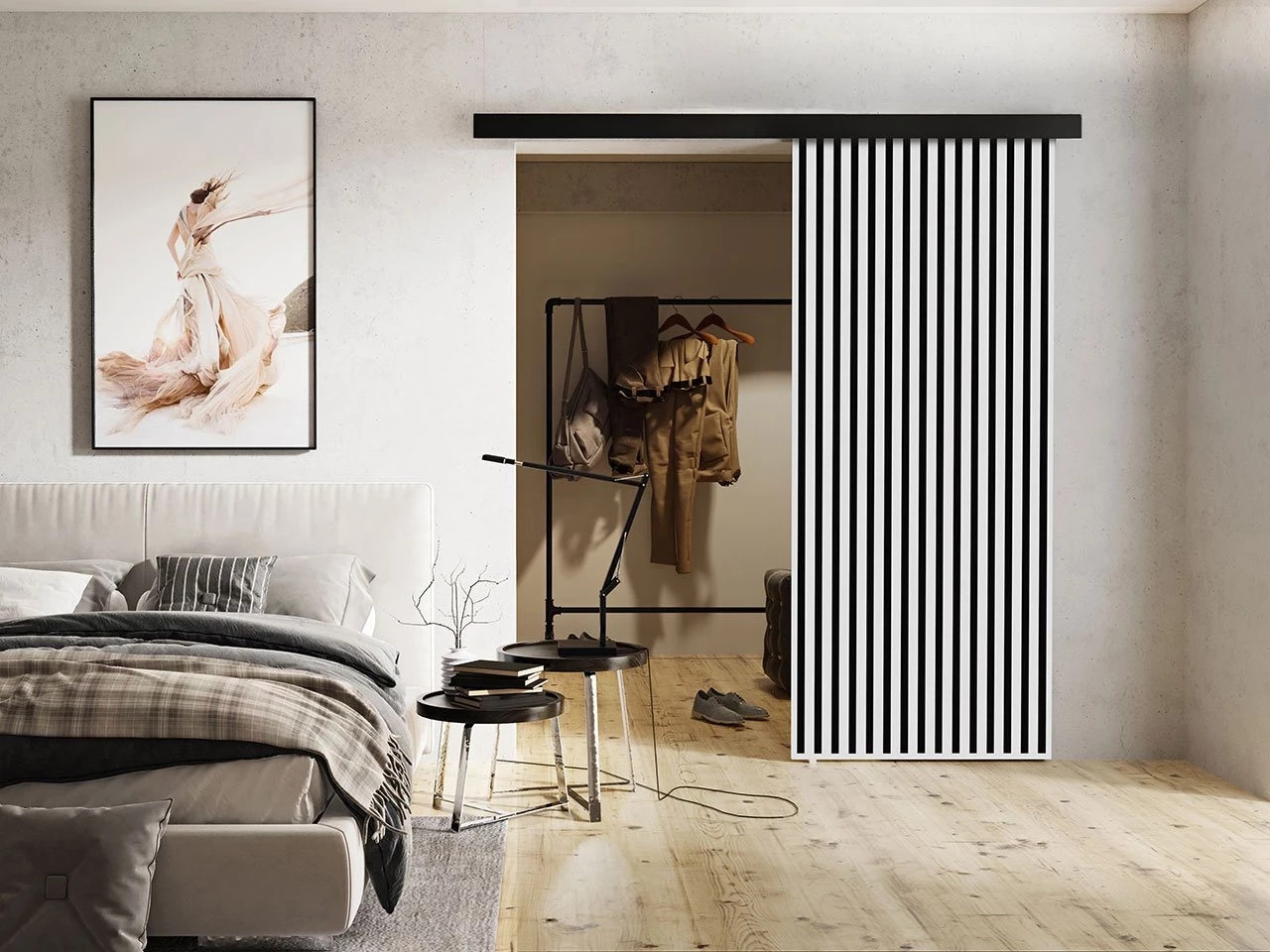Sliding door Dover 202 (White + Black)