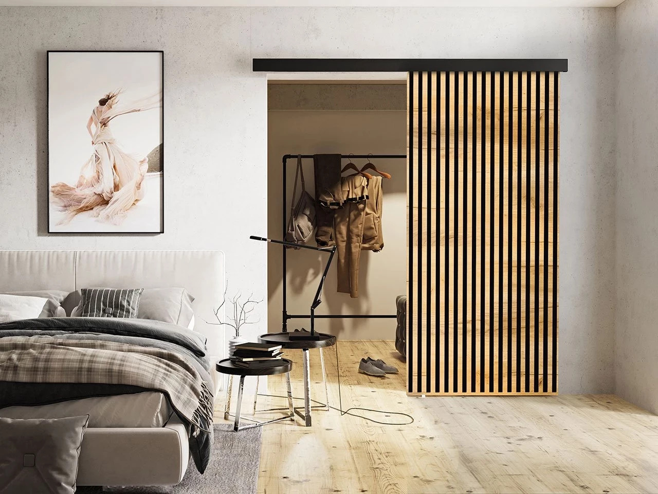 Sliding door Dover 203 (Craft golden oak + Black)