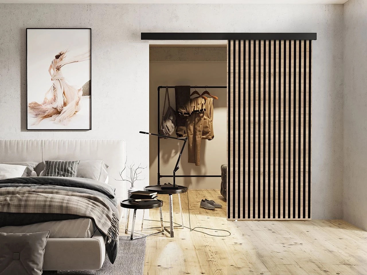 Sliding door Dover 203 (Sonoma oak + Black)