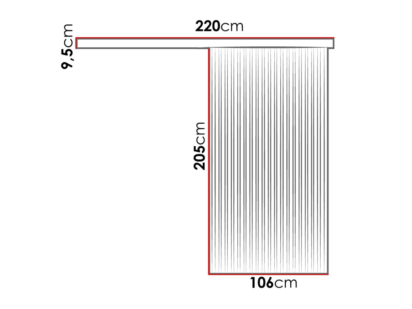 Sliding door Dover 204 (Anthracite + Black)