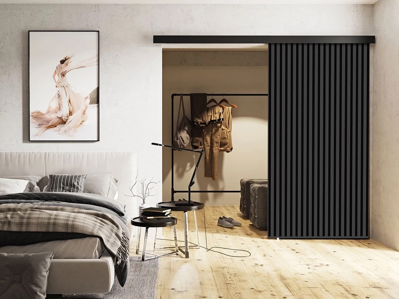 Sliding door Dover 204 (Anthracite + Black)