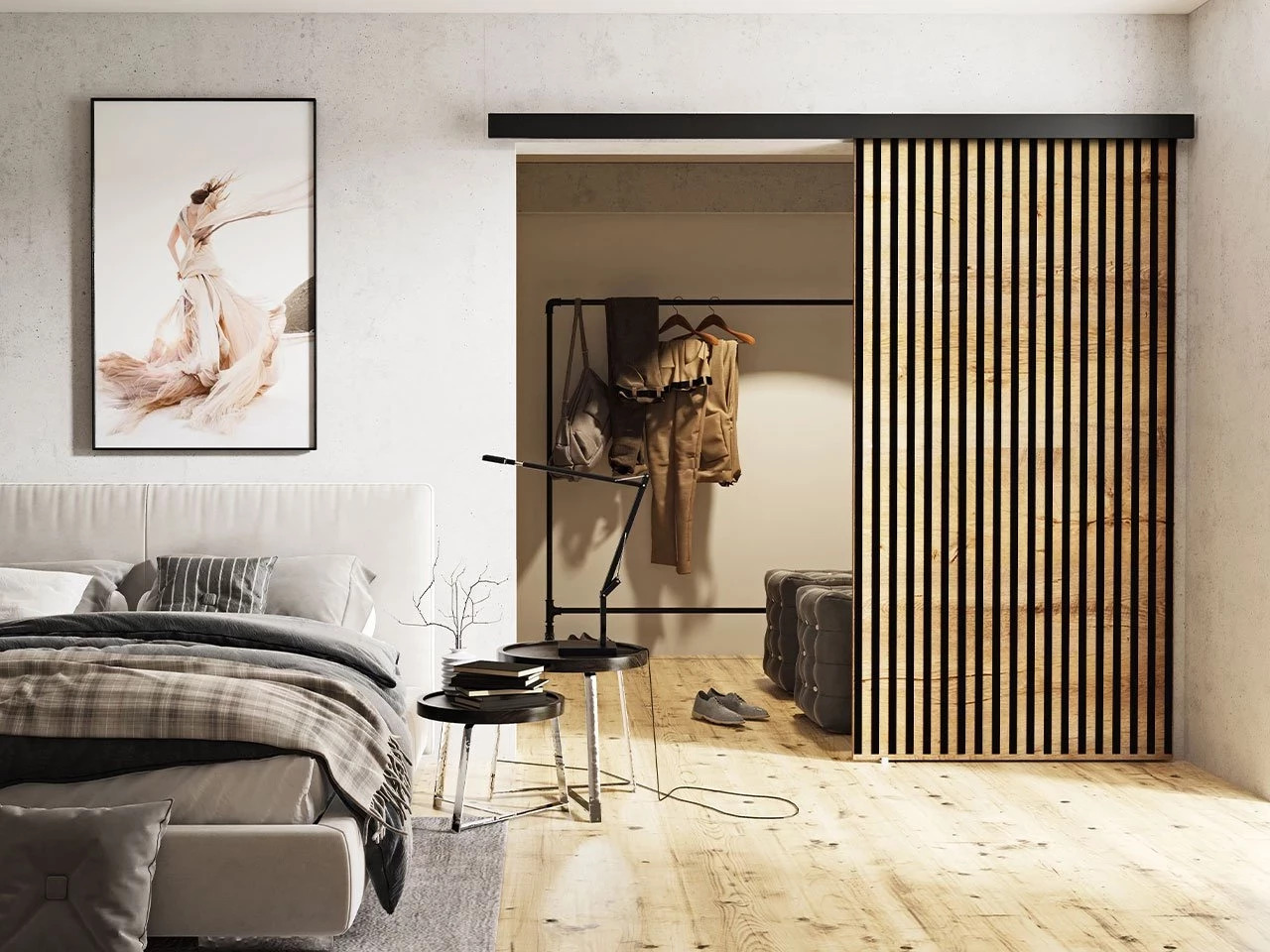 Sliding door Dover 204 (Craft golden oak + Black)
