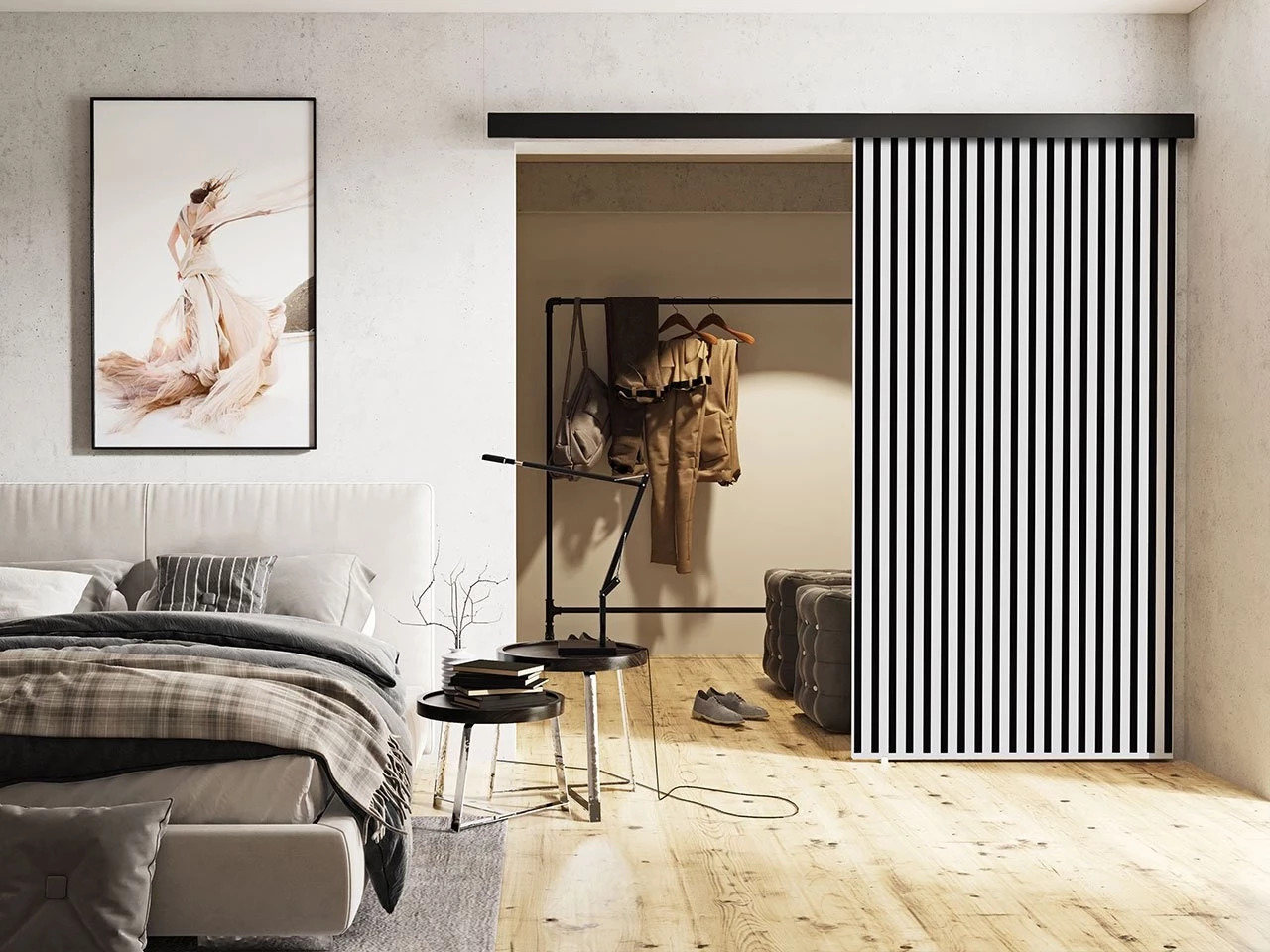 Sliding door Dover 204 (White + Black)