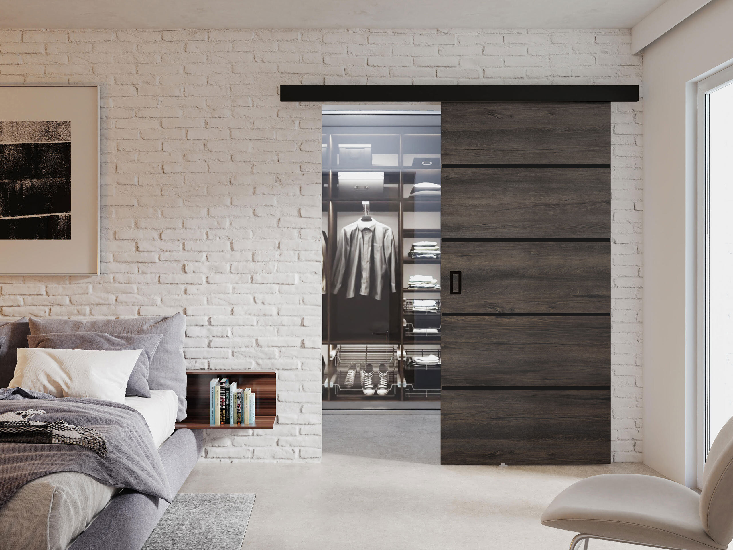 Sliding door Dover 214 (Dark ash)