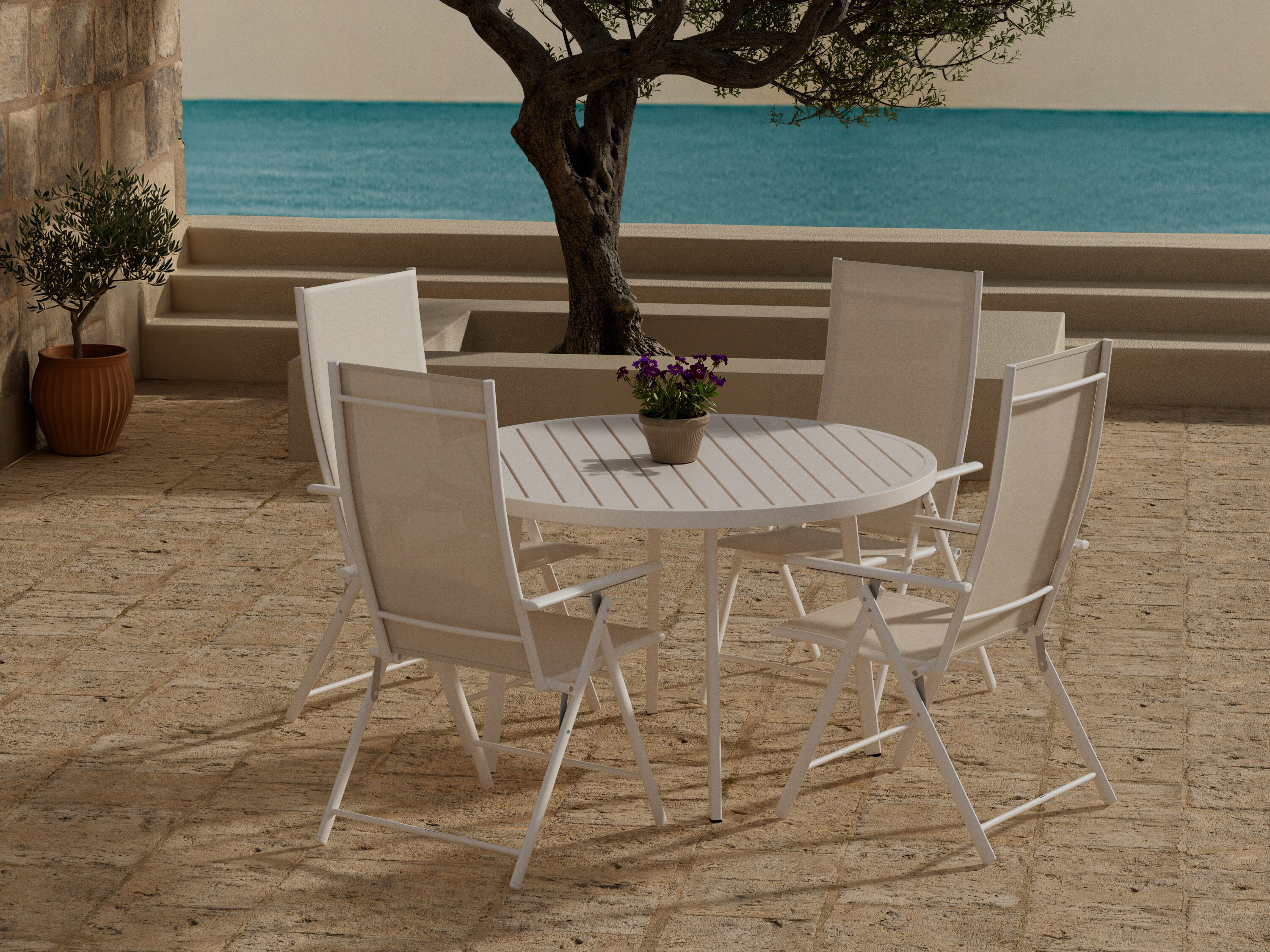 Table and chairs set Dallas 5257 (Beige)