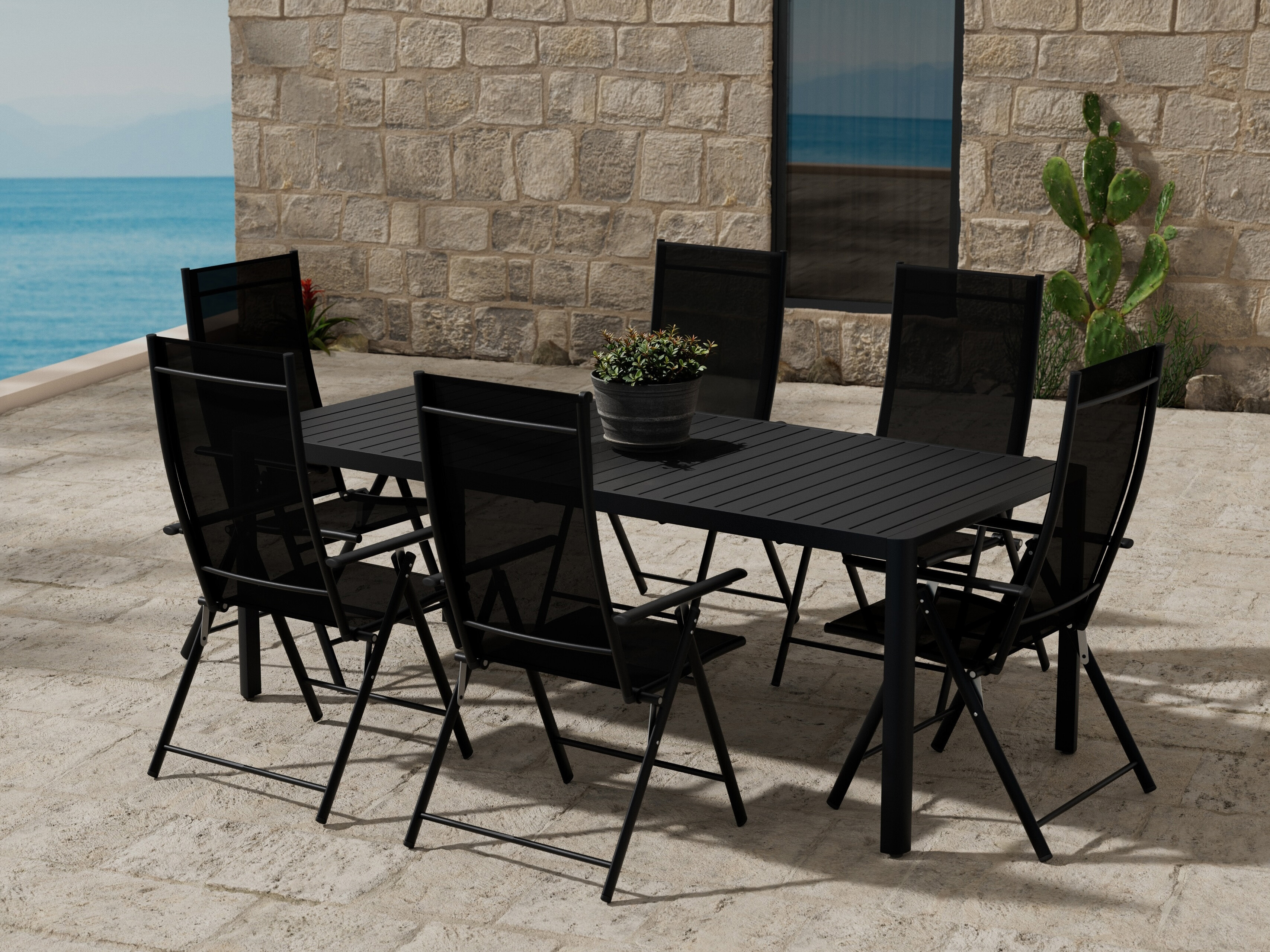 Table and chairs set Dallas 5256 (Black)