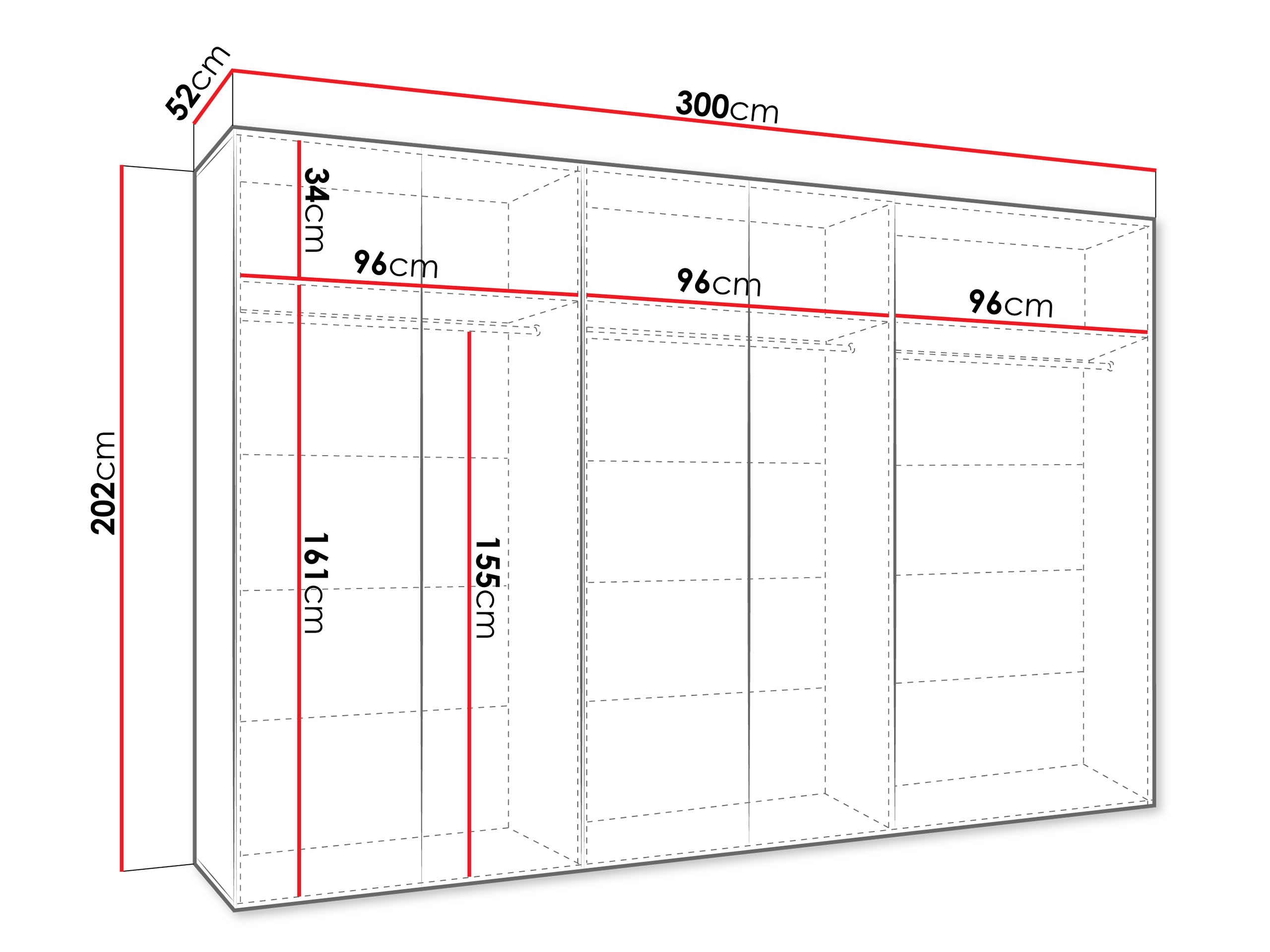 Wardrobe Hartford 599 (Black)