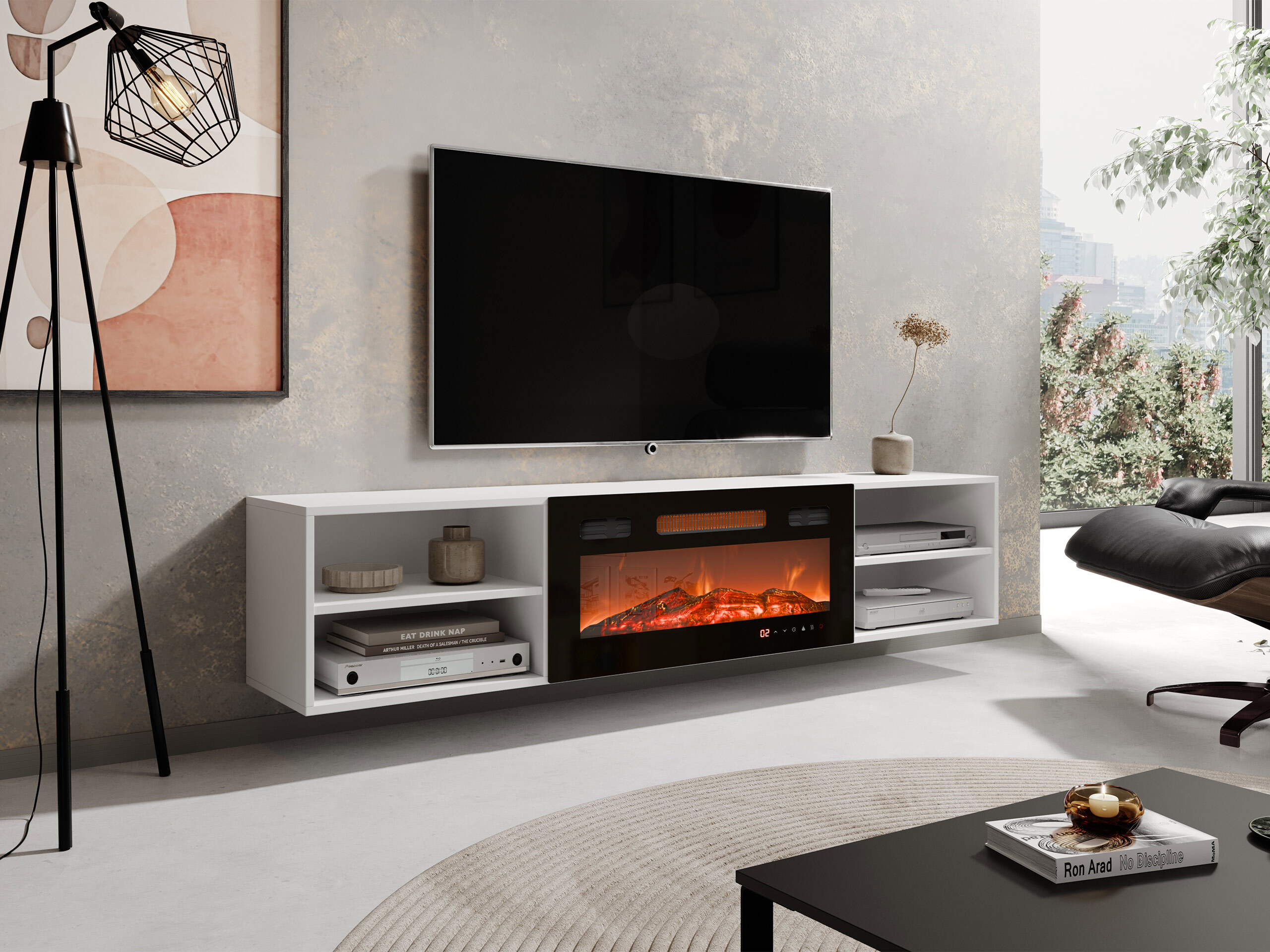 TV stand Charlotte 190 (White + Black)