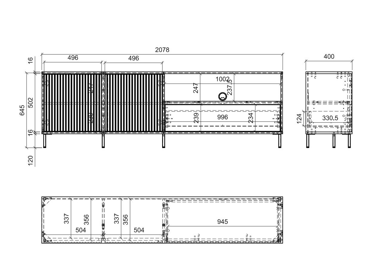 TV stand Ruvrevi 101 (Anthracite)