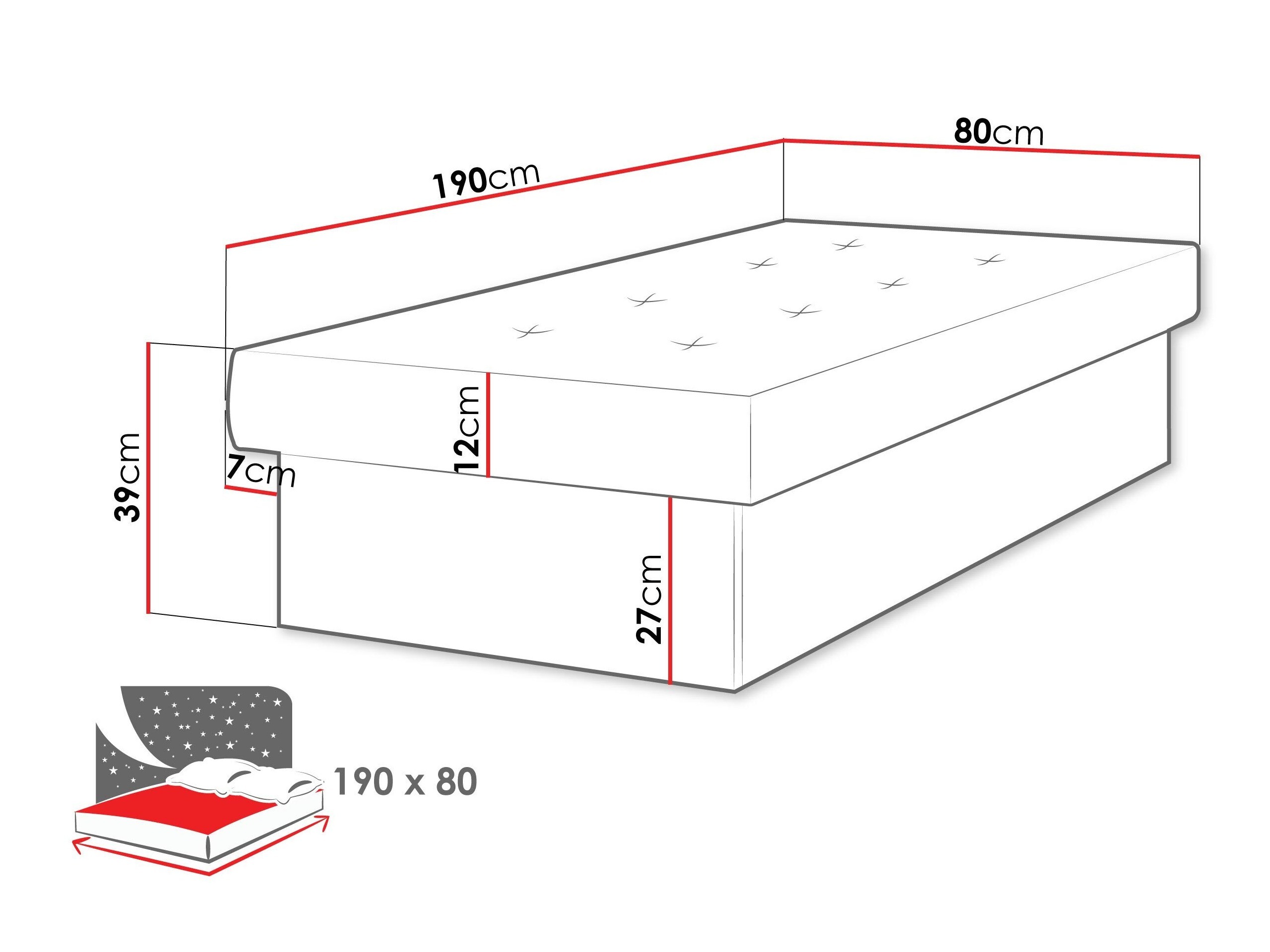 Bed Dover 100 (Suedine 24)