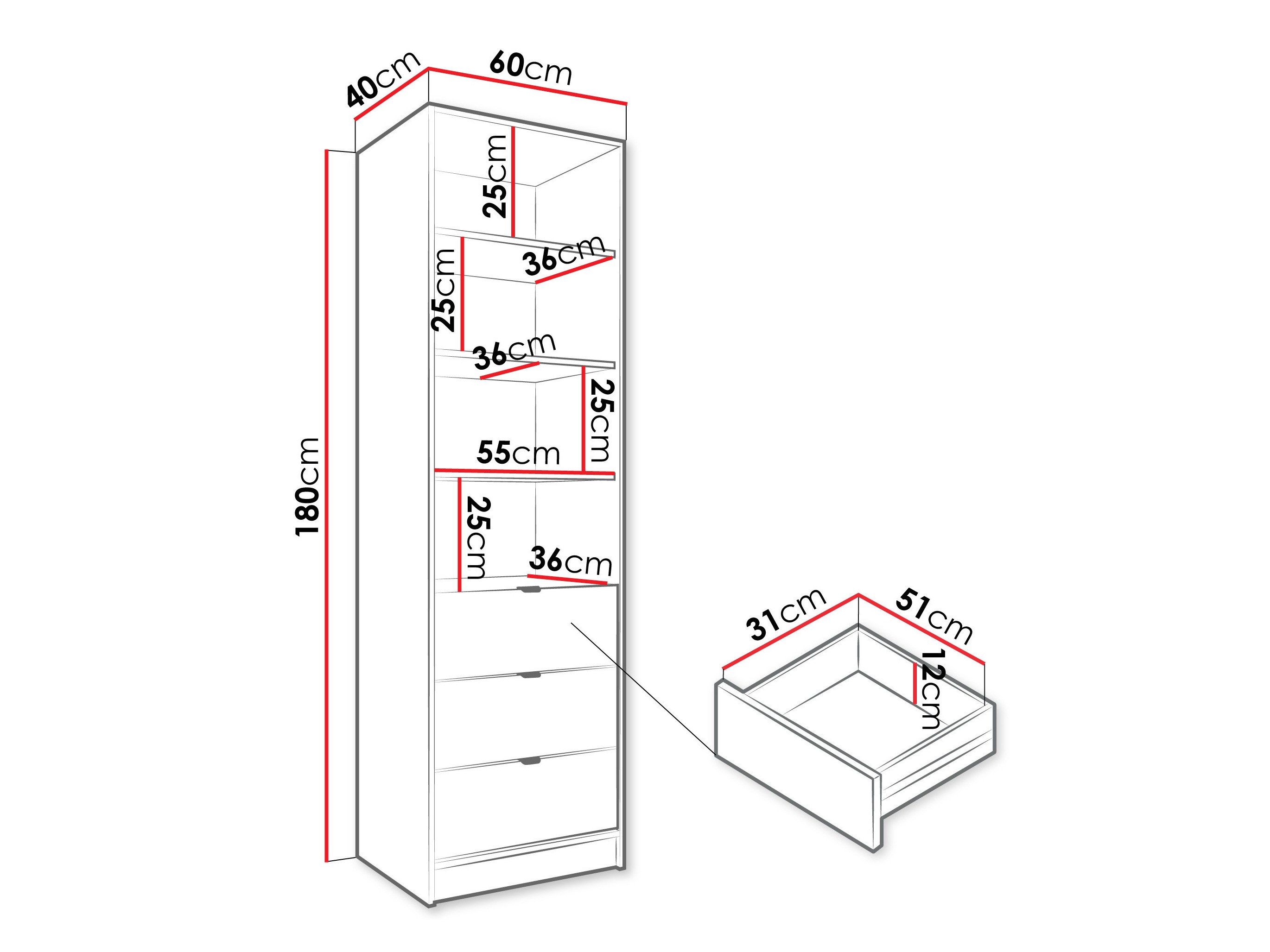 Bookcase Comfivo Papilio (White)