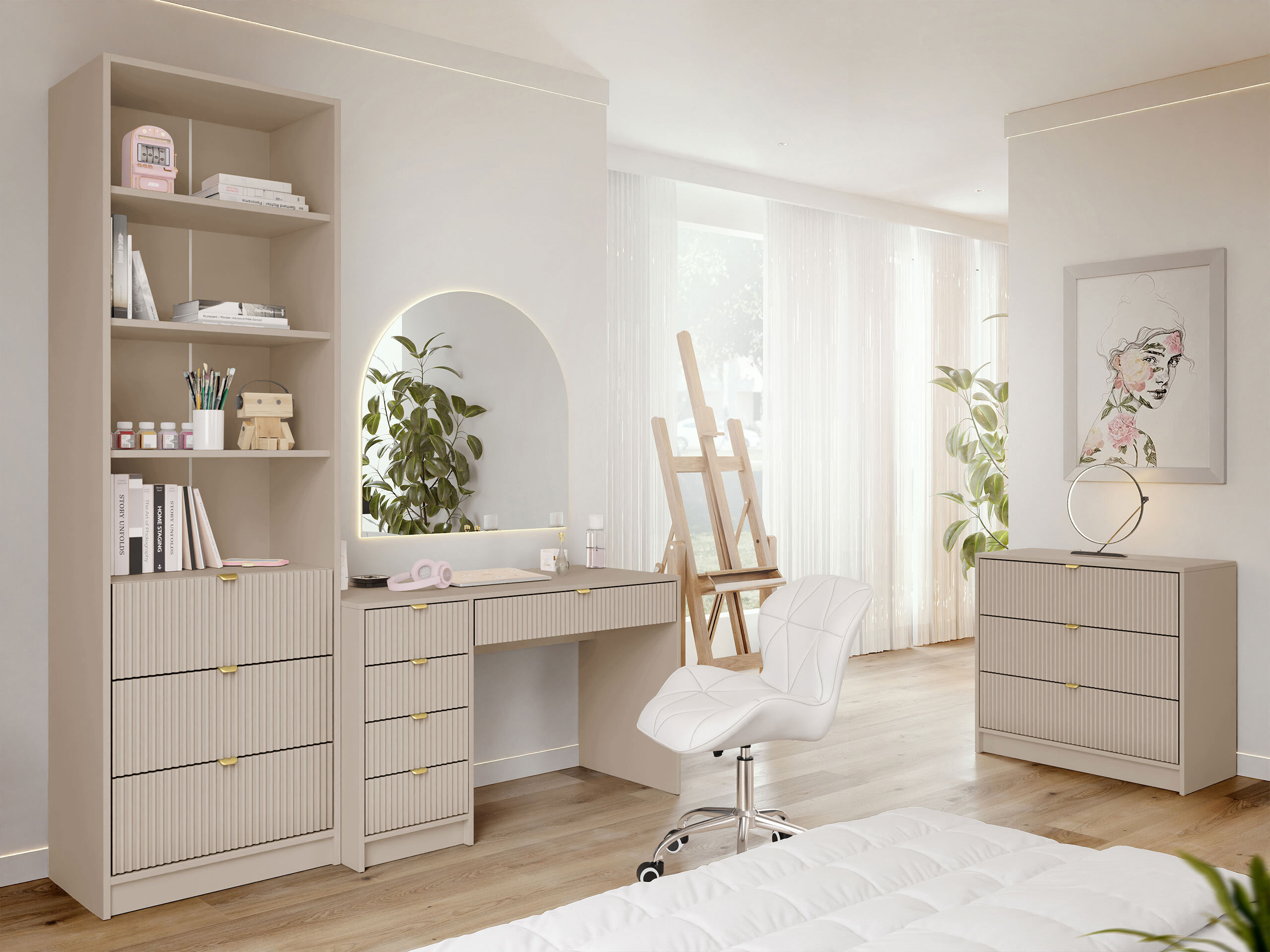 Home office set Comfivo Papilio V (Beige)