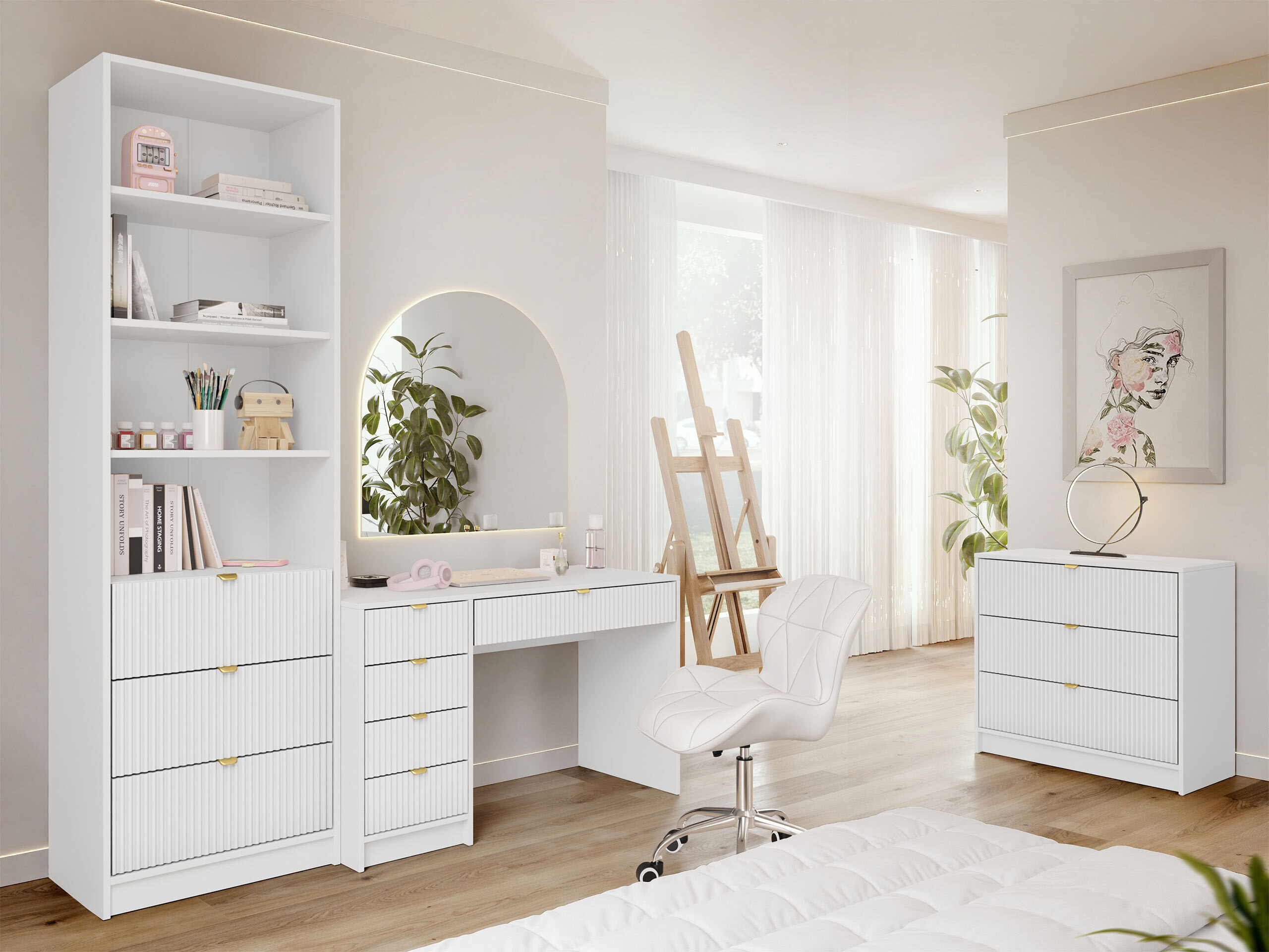 Home office set Comfivo Papilio V (White)