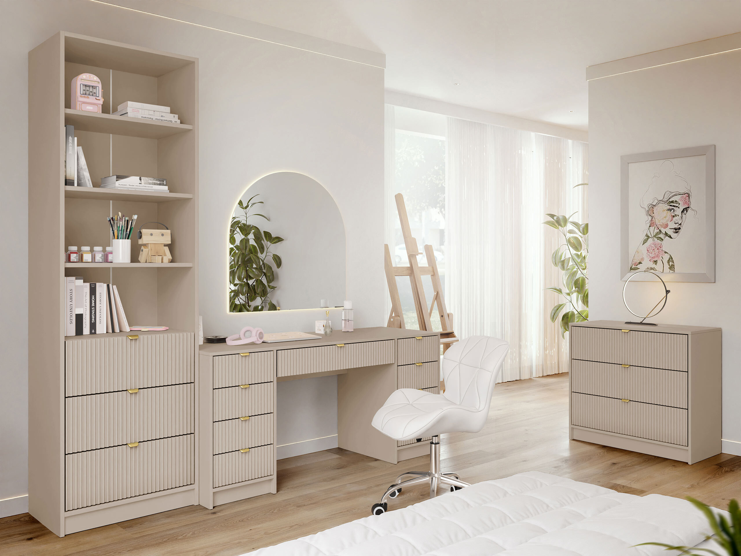 Home office set Comfivo Papilio VI (Beige)