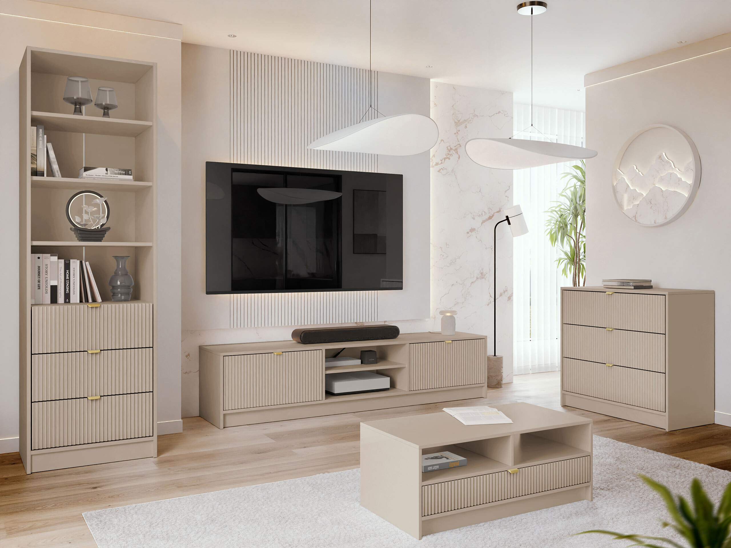 Living room set Comfivo Papilio VII (Beige)