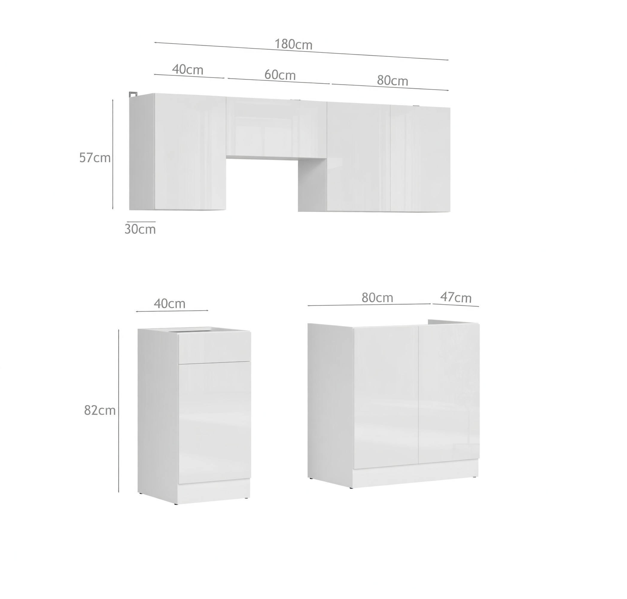Modular kitchen set Classic Grey 118