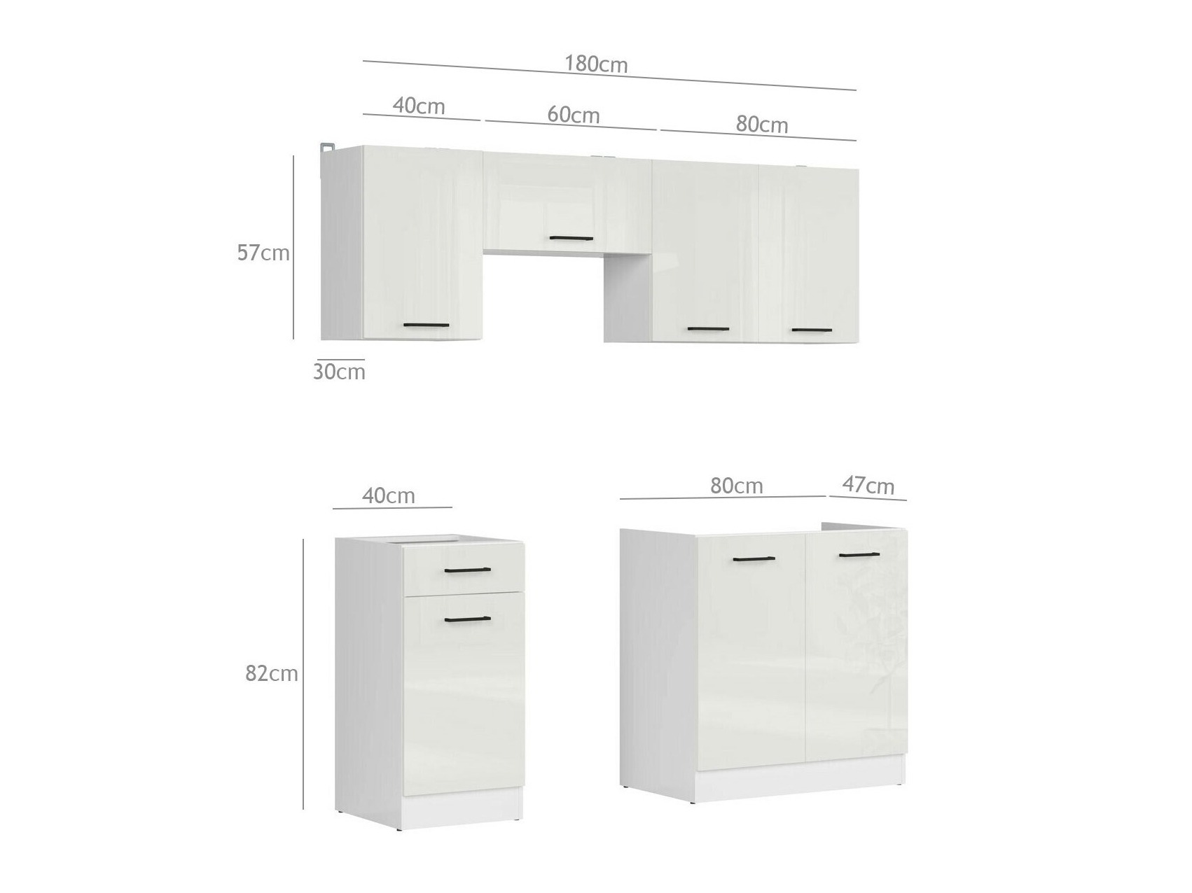 Modular kitchen set Line Grey 118